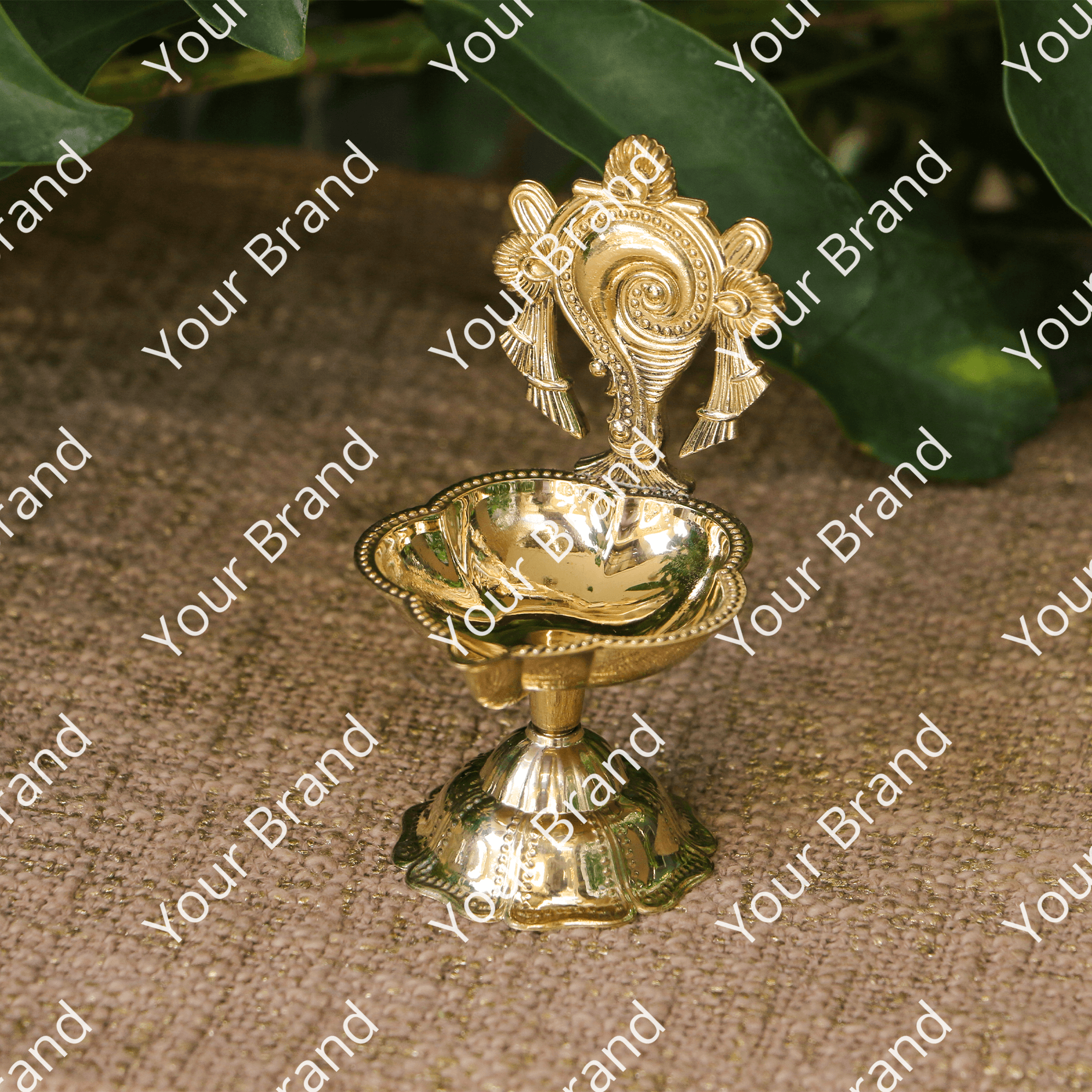 100% Pure Brass Shankha Deepam - Medium