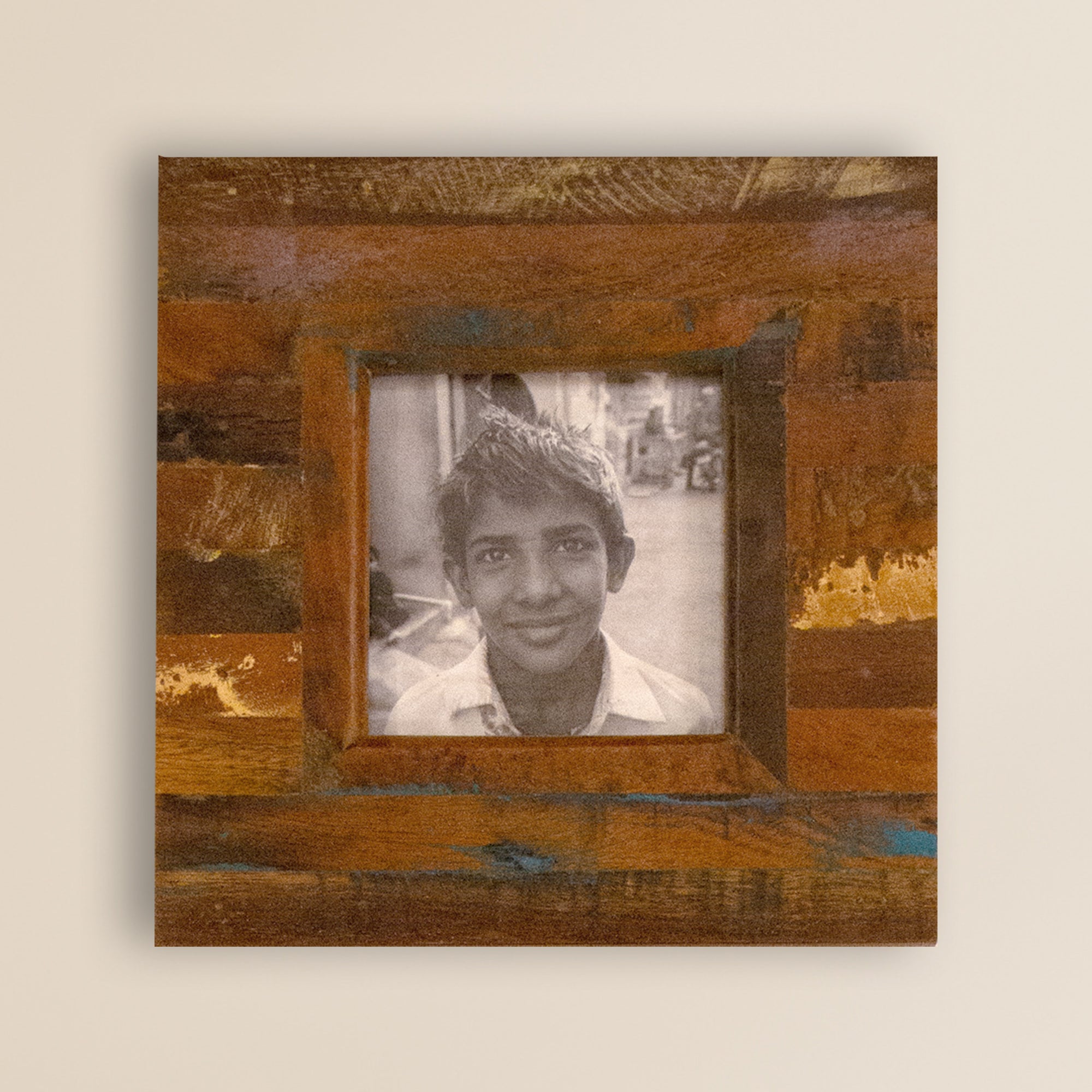2025 Collection - Vintage Wooden Photo Frame - Square - 8 X 8 Inches