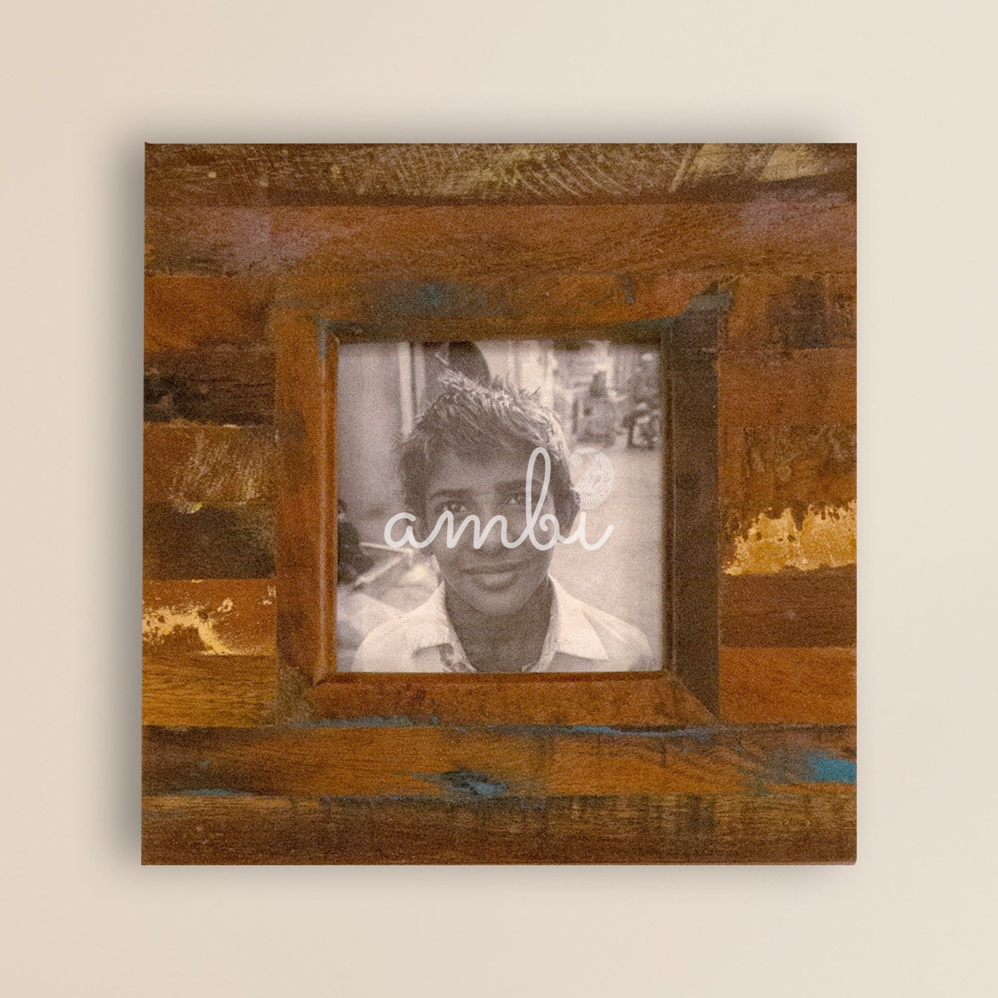 2025 Collection - Vintage Wooden Photo Frame - Square - 8 X 8 Inches