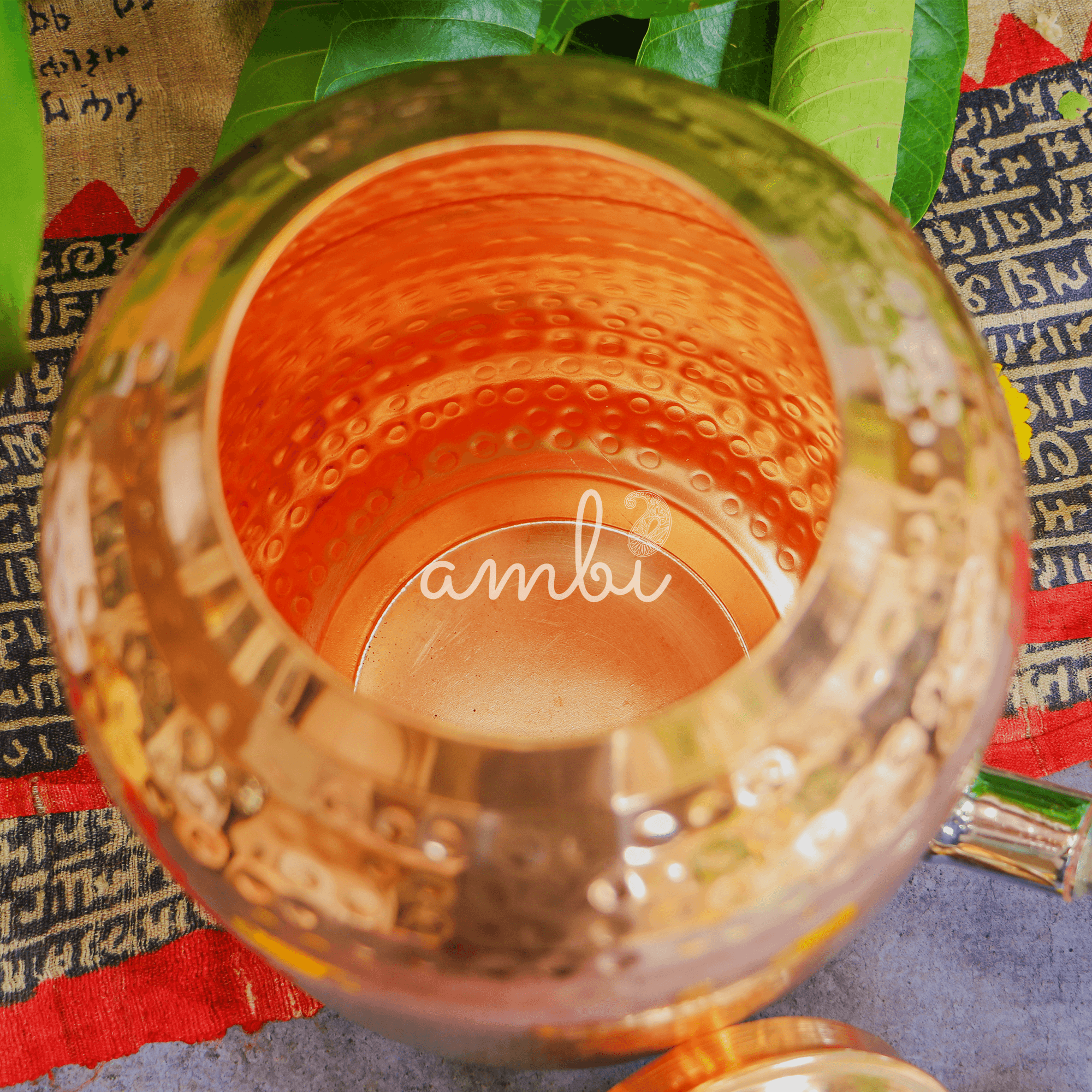 100% Pure Copper Hammered Water Storage Dispenser / Matka - 4 Litres