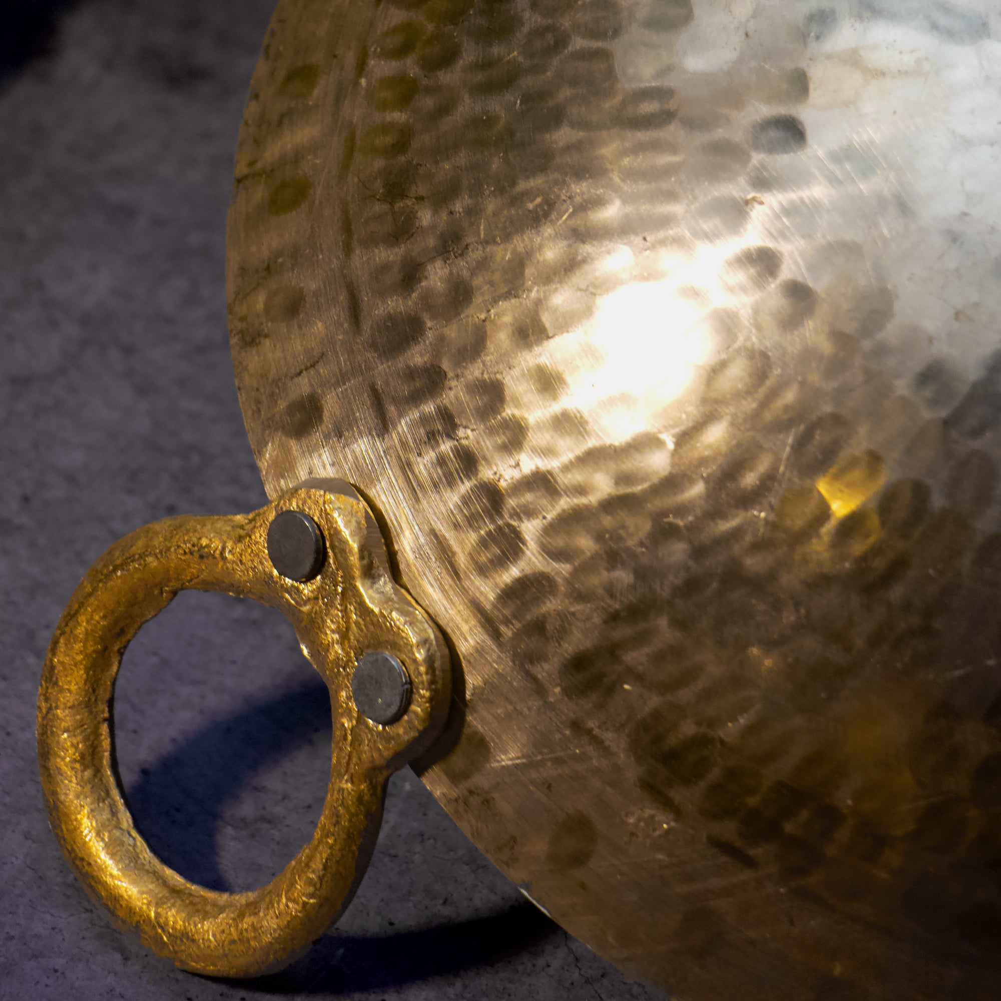 Pure Brass Traditional Hammered Kadhai / Kadai - 12 inches diameter