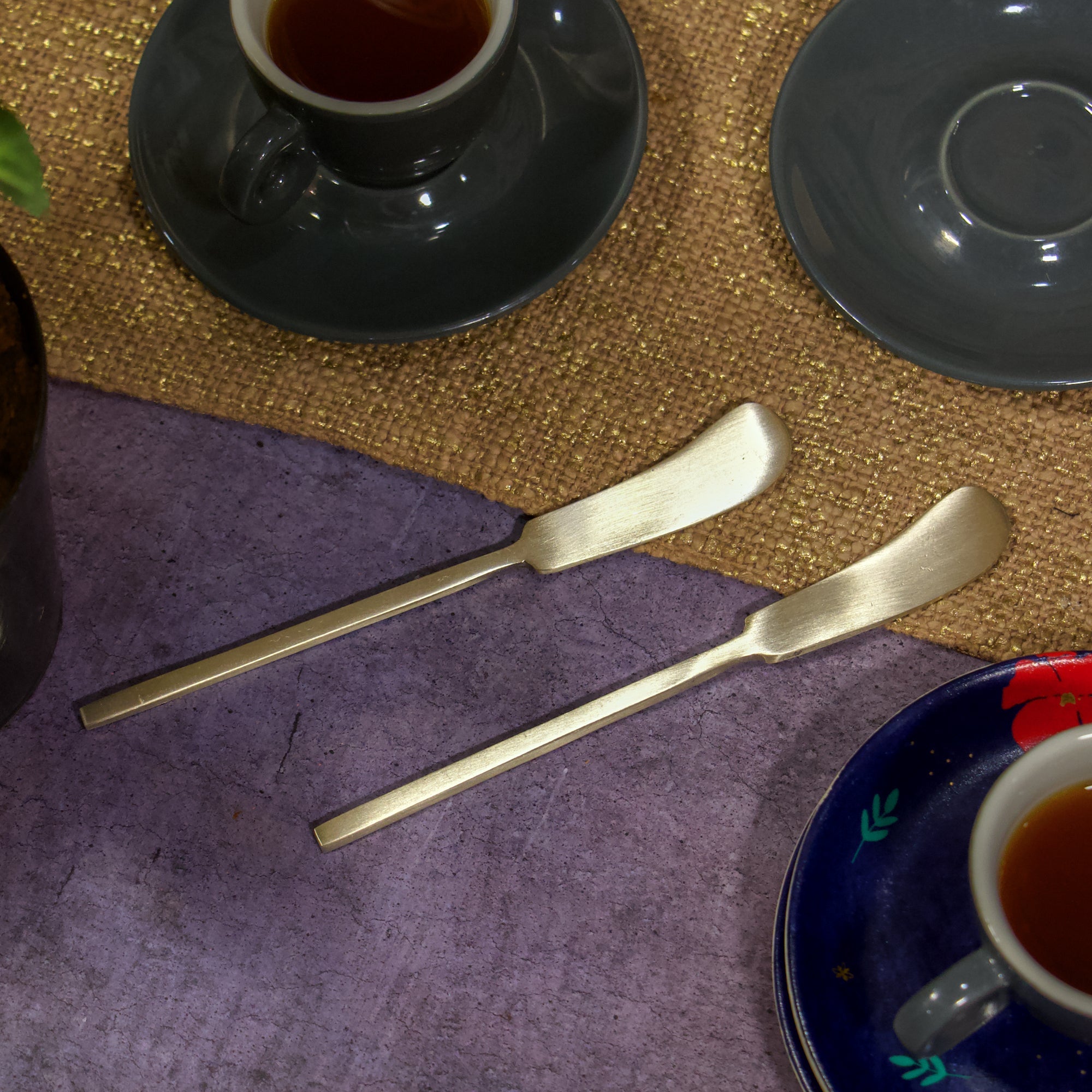 Handcrafted Kansa Butter Knife - Gold Matt Finish