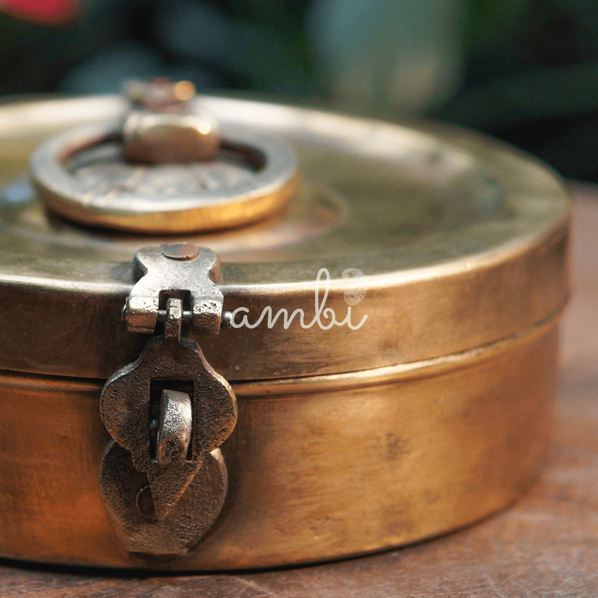 Handcrafted Vintage Elegant Brass Chapati Container - 8 inches diameter