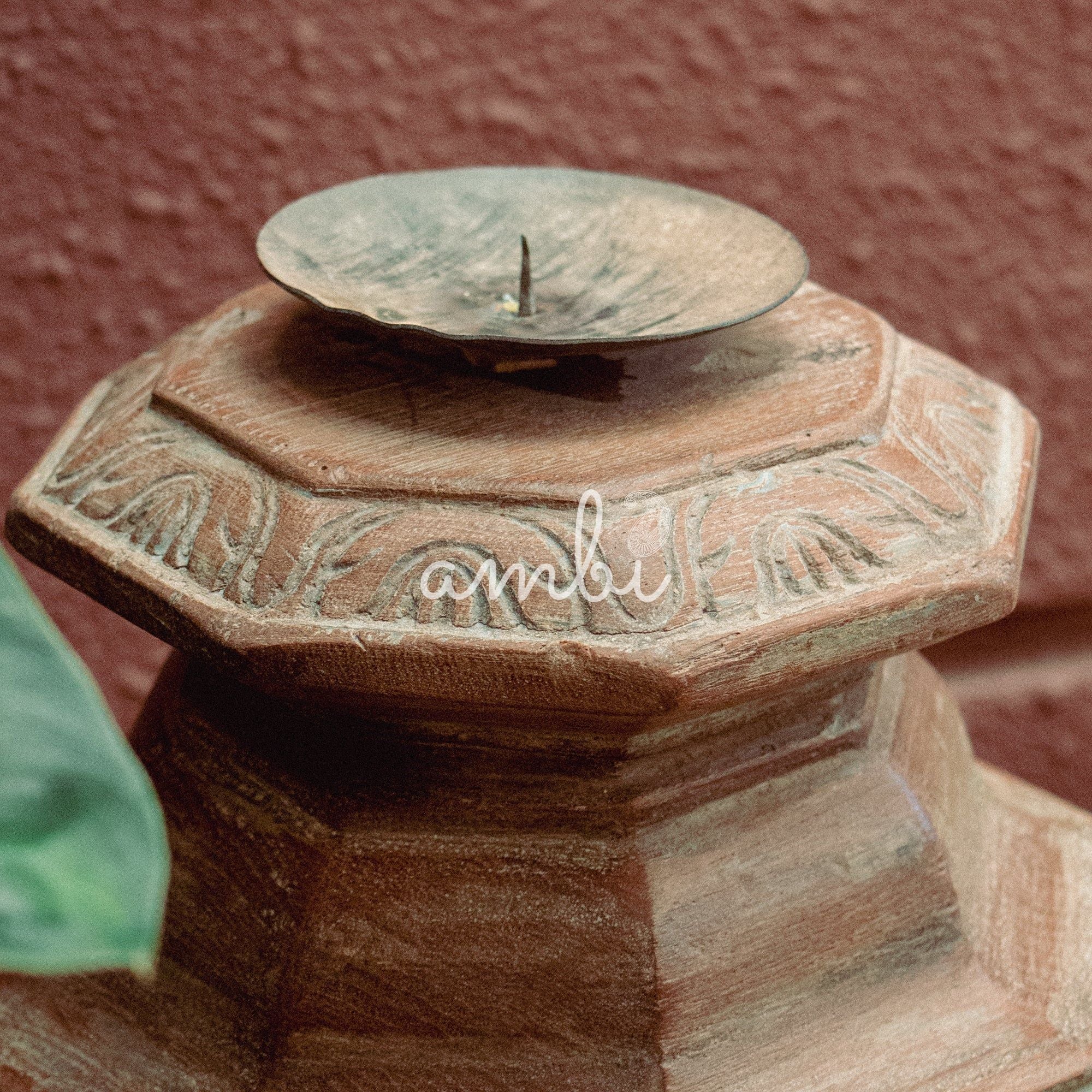 Vintage Wooden Candle Stand