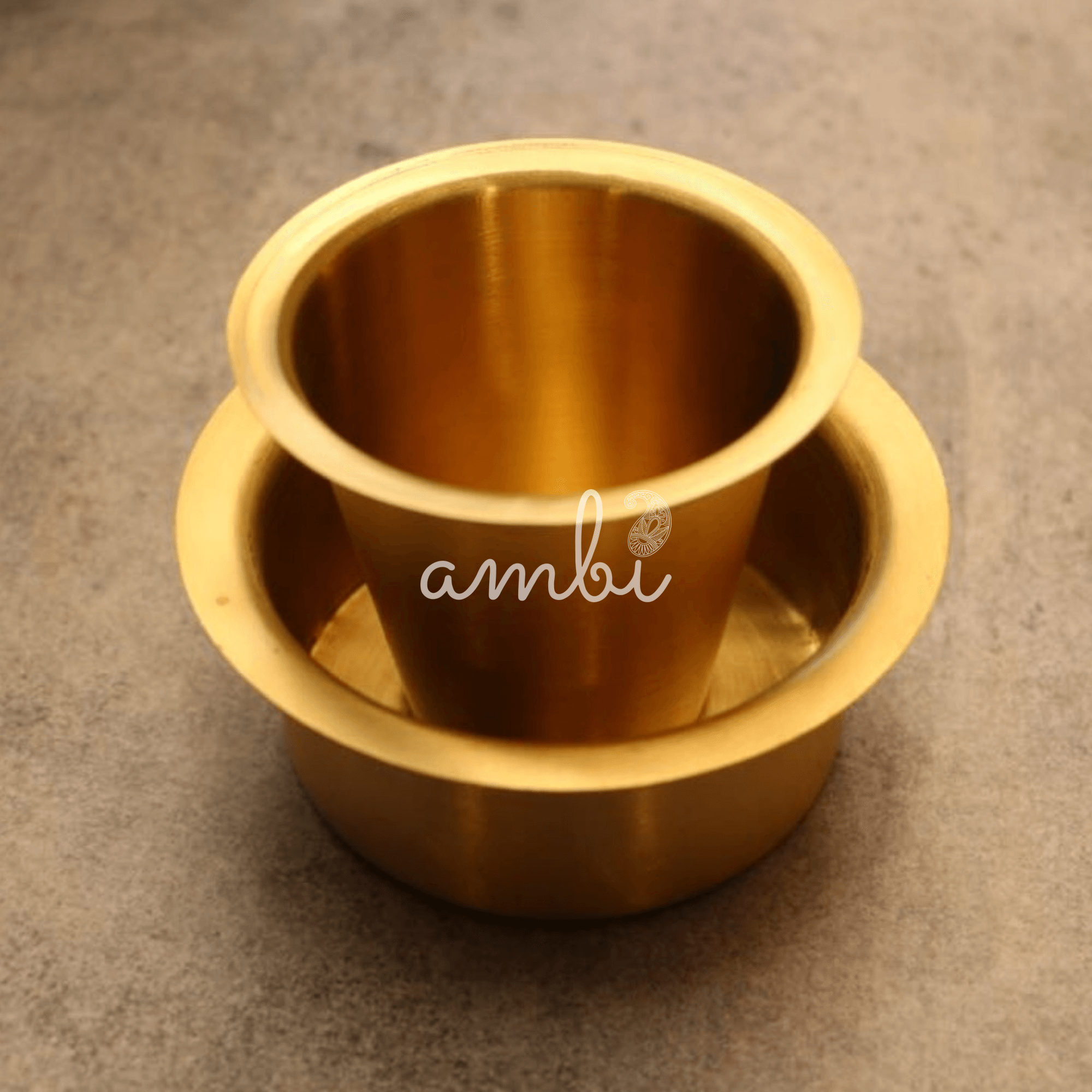 Traditional Brass Filter Coffee Dabara Cup Set