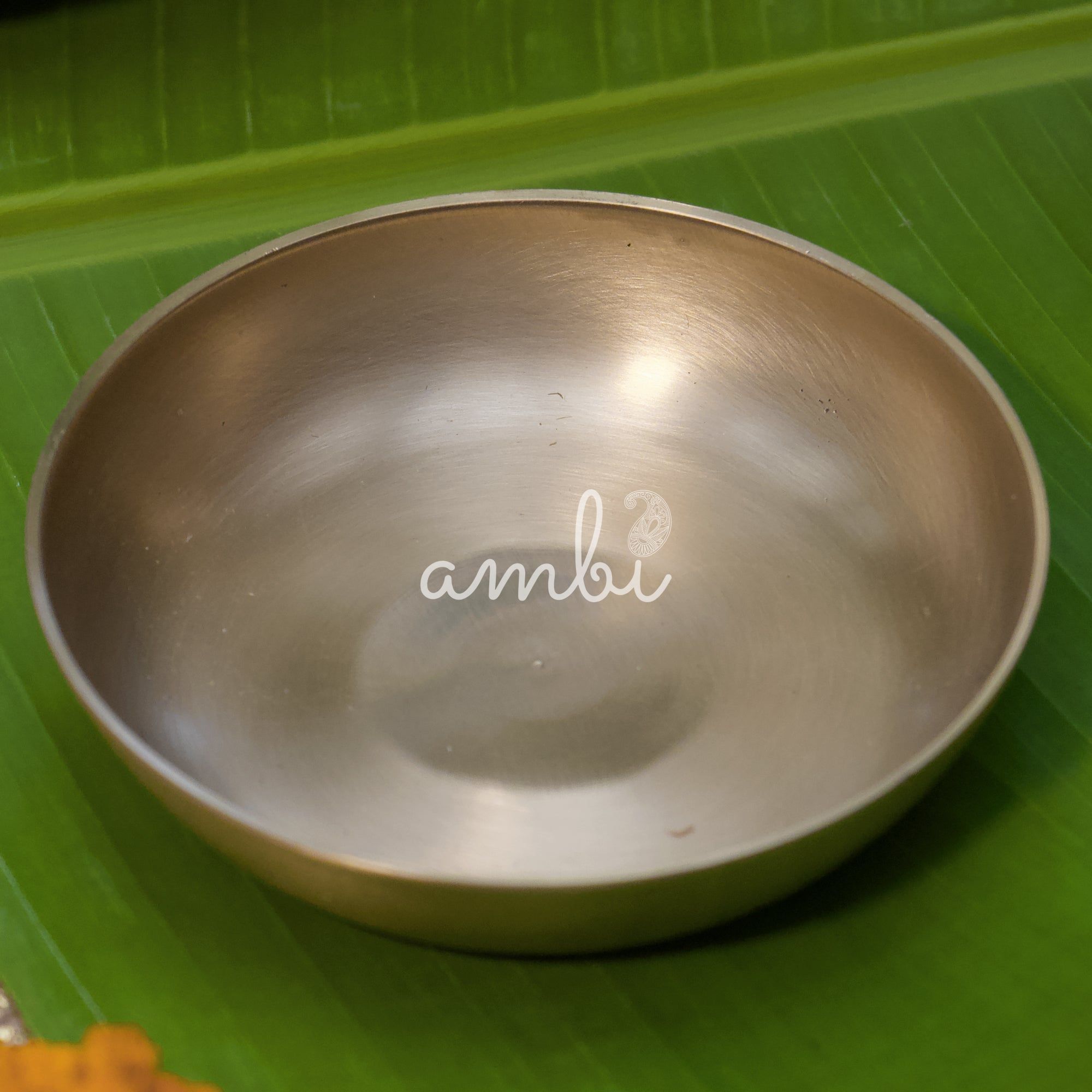 AMBI 100% Pure Lead Free Kansa Small Plate Handcrafted, Durable, Elegant | Dahiwada Plate | Dessert Plate | Puja Plate - 4 Inch