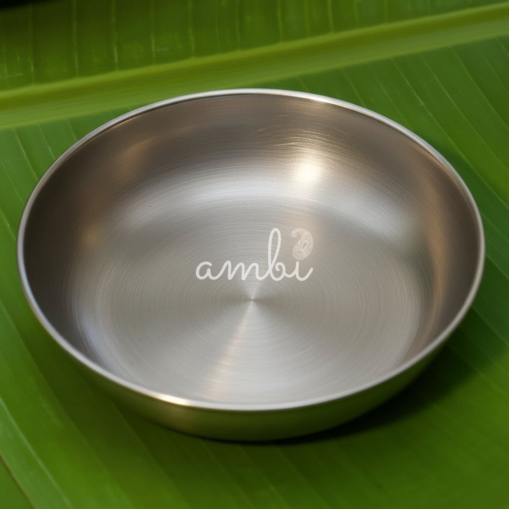 AMBI 100% Pure Lead Free Kansa Small Plate Handcrafted, Durable, Elegant | Dahiwada Plate | Dessert Plate | Puja Plate - 5 Inch