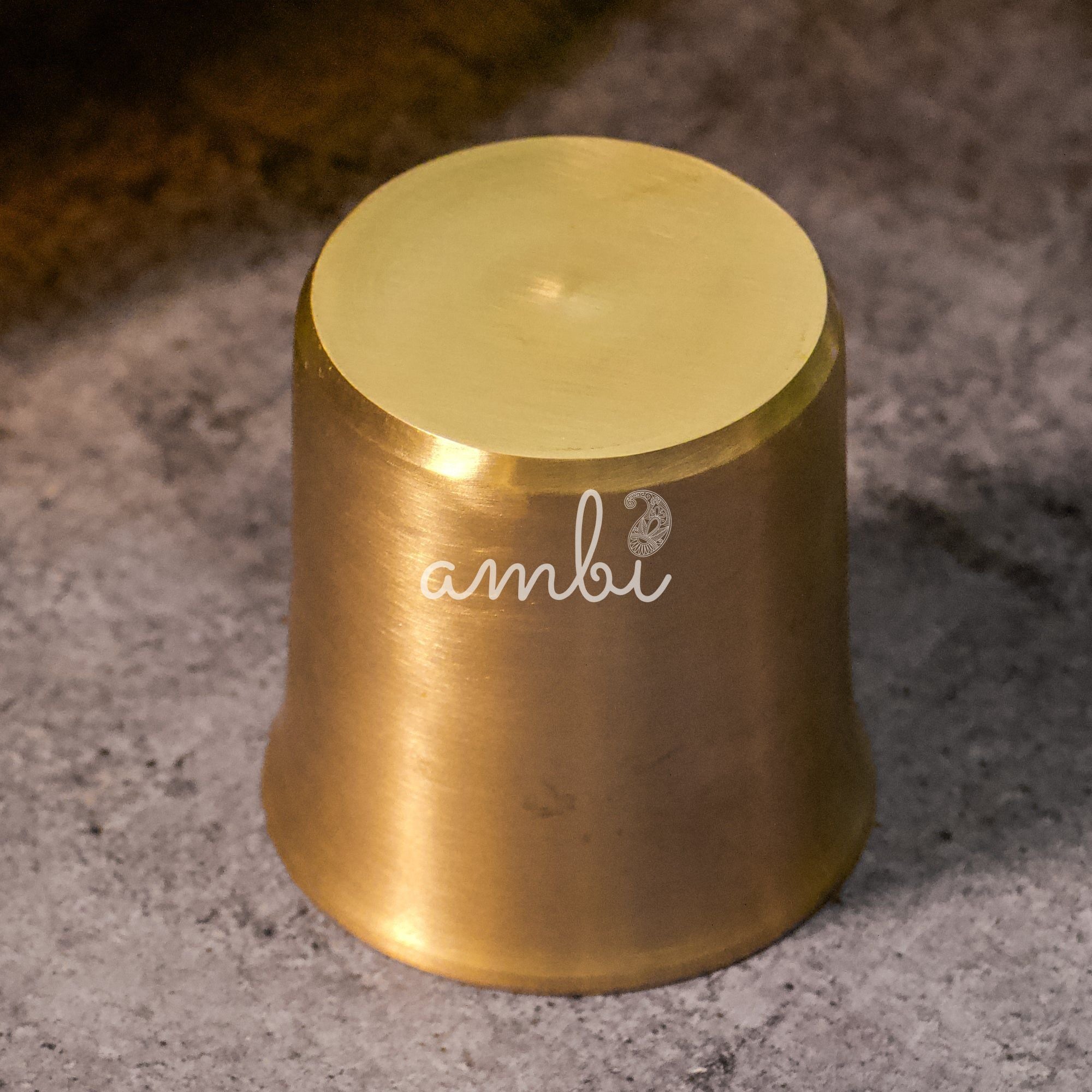 AMBI Pure 100% Lead Free Kansa (Bronze) Water Glass Curved Rim - 300 ML