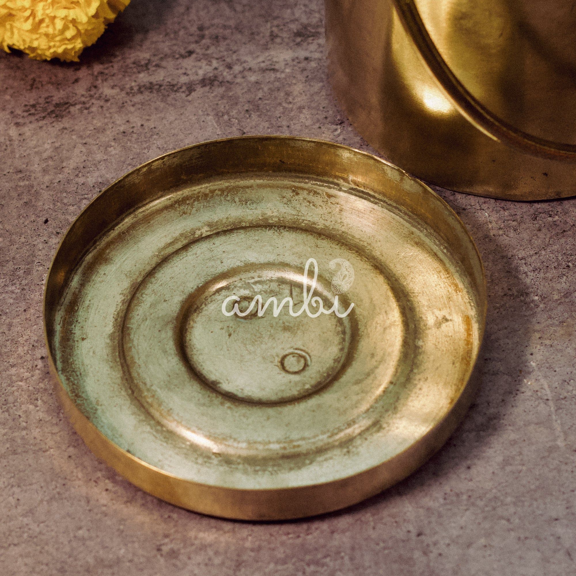 Vintage Brassware Storage Box (Bharni) - 6 inches height - 2 Litres