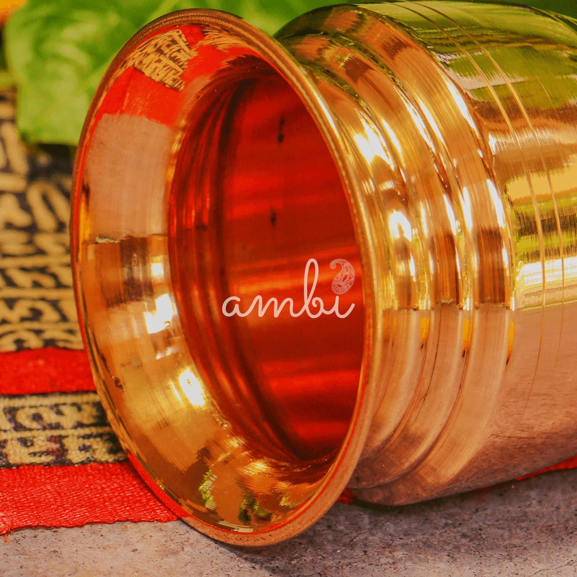 100% Pure Copper Traditional Water Kalash - Medium Size - Narrow Neck - 350 ML