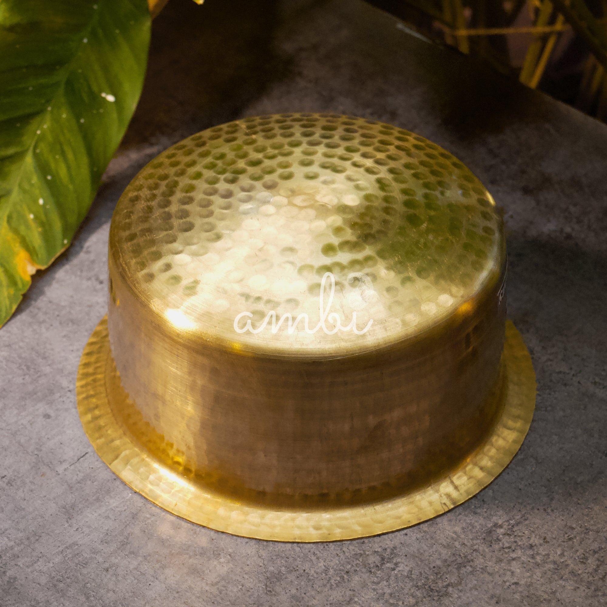 Beautiful Pure Brass Traditional Hammered Patila - 3 Lts