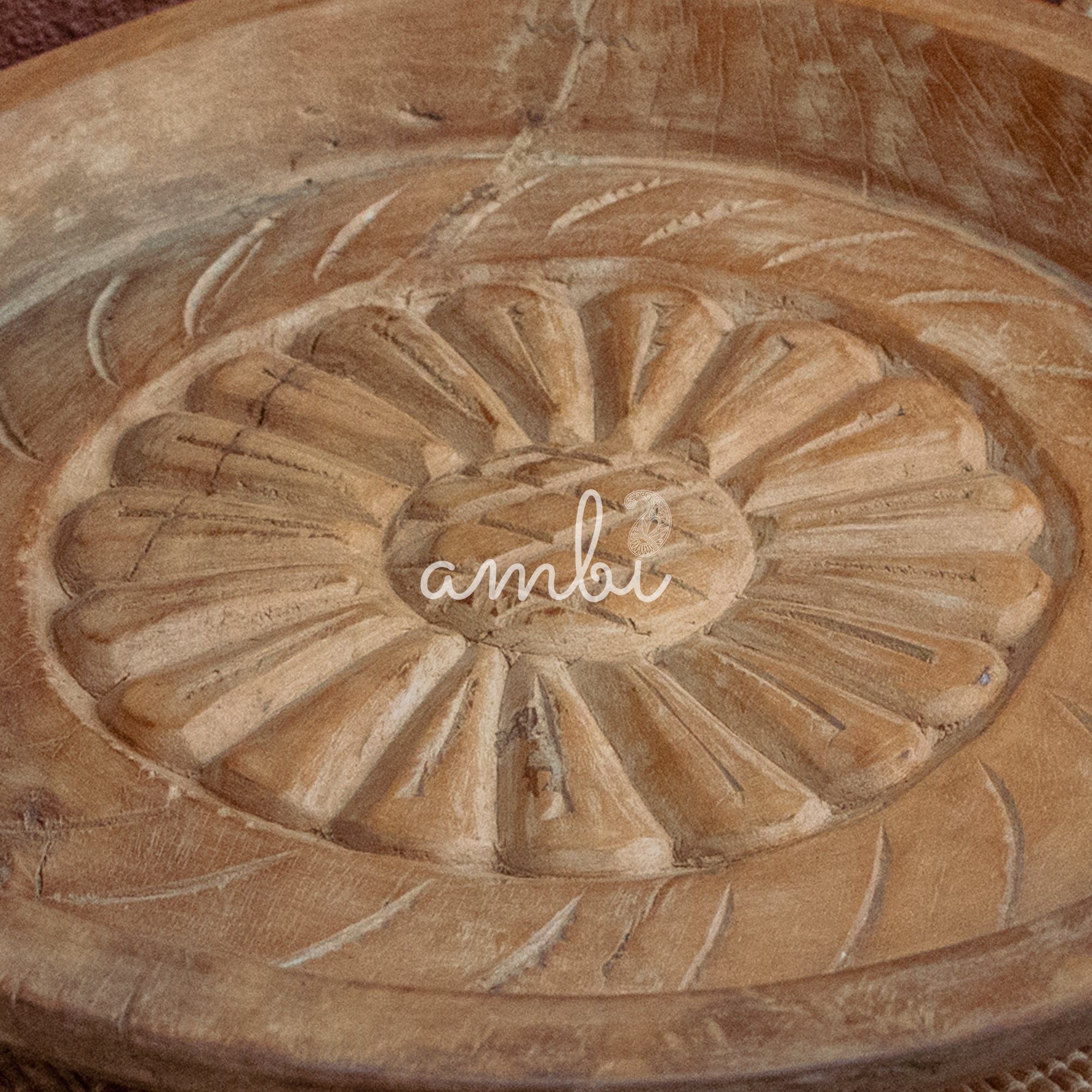 Vintage Wooden Parat - Flower Design