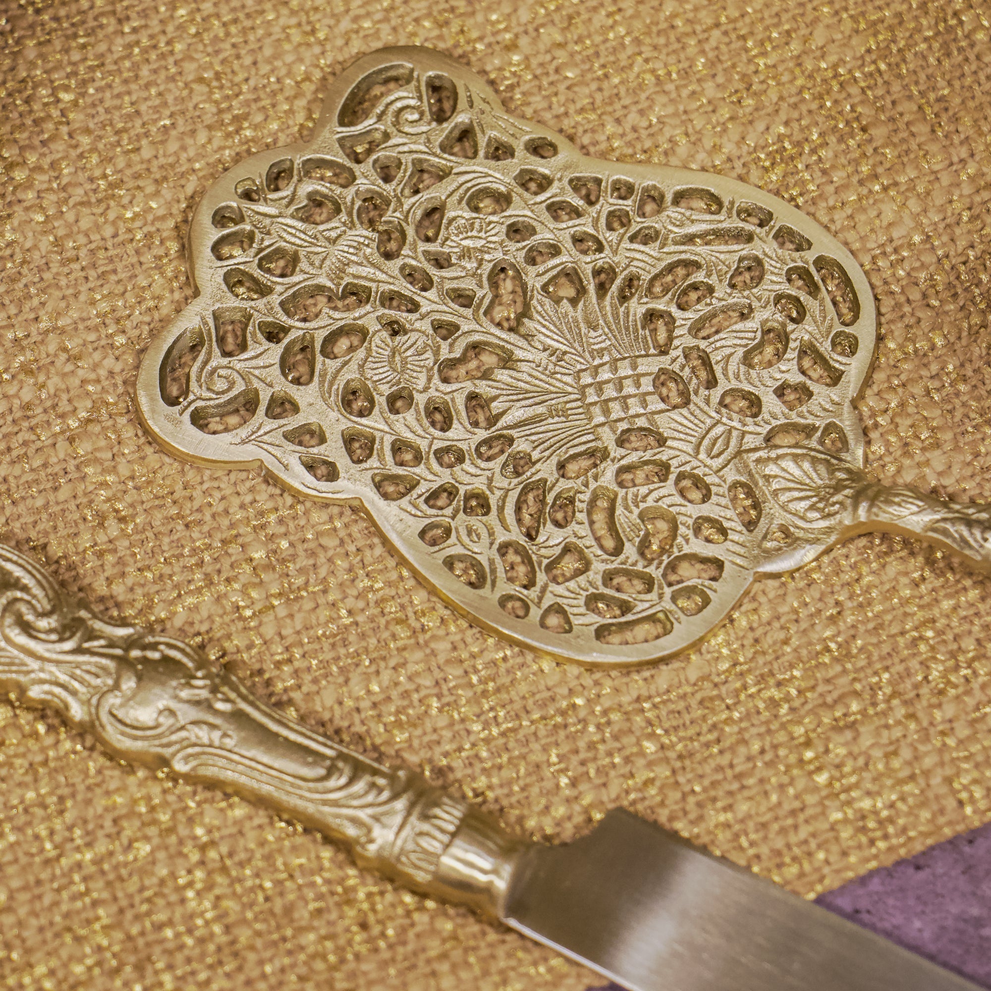 Vintage Victorian Handcrafted Pure Brass Royal Cake Server - Set of 2