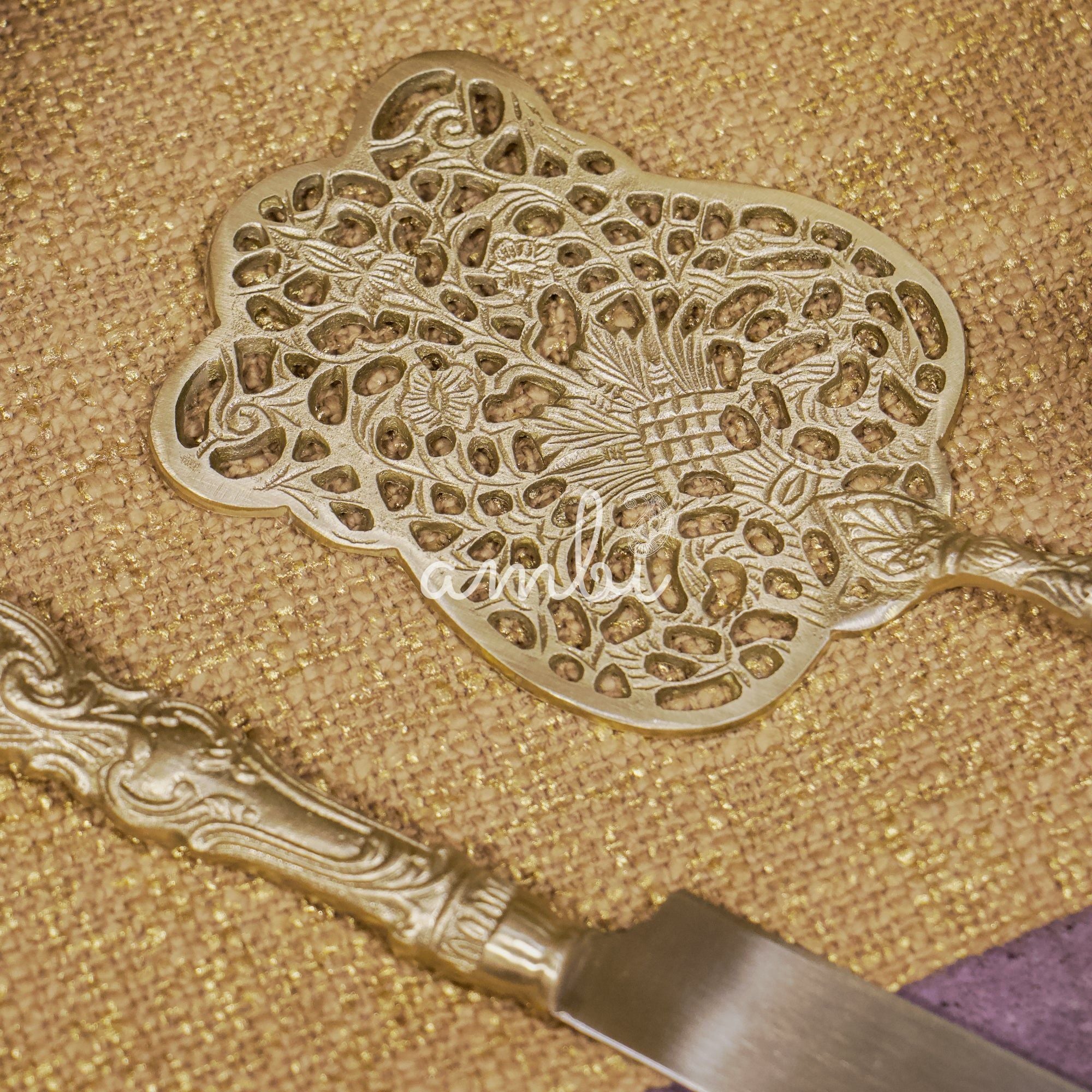 Vintage Victorian Handcrafted Pure Brass Royal Cake Server - Set of 2