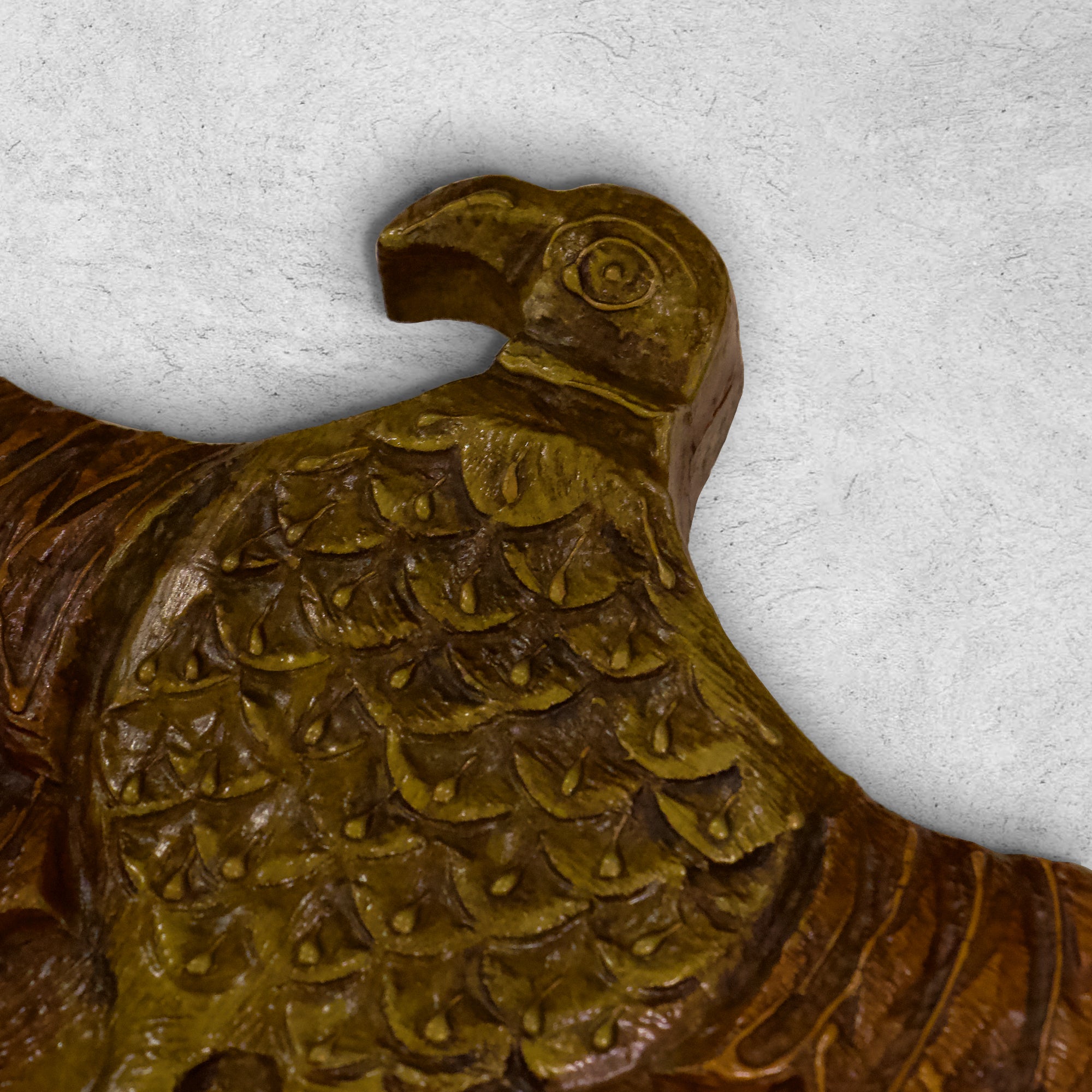 Hand Crafted Wooden Jharoka Wall Decor with a Falcon Top