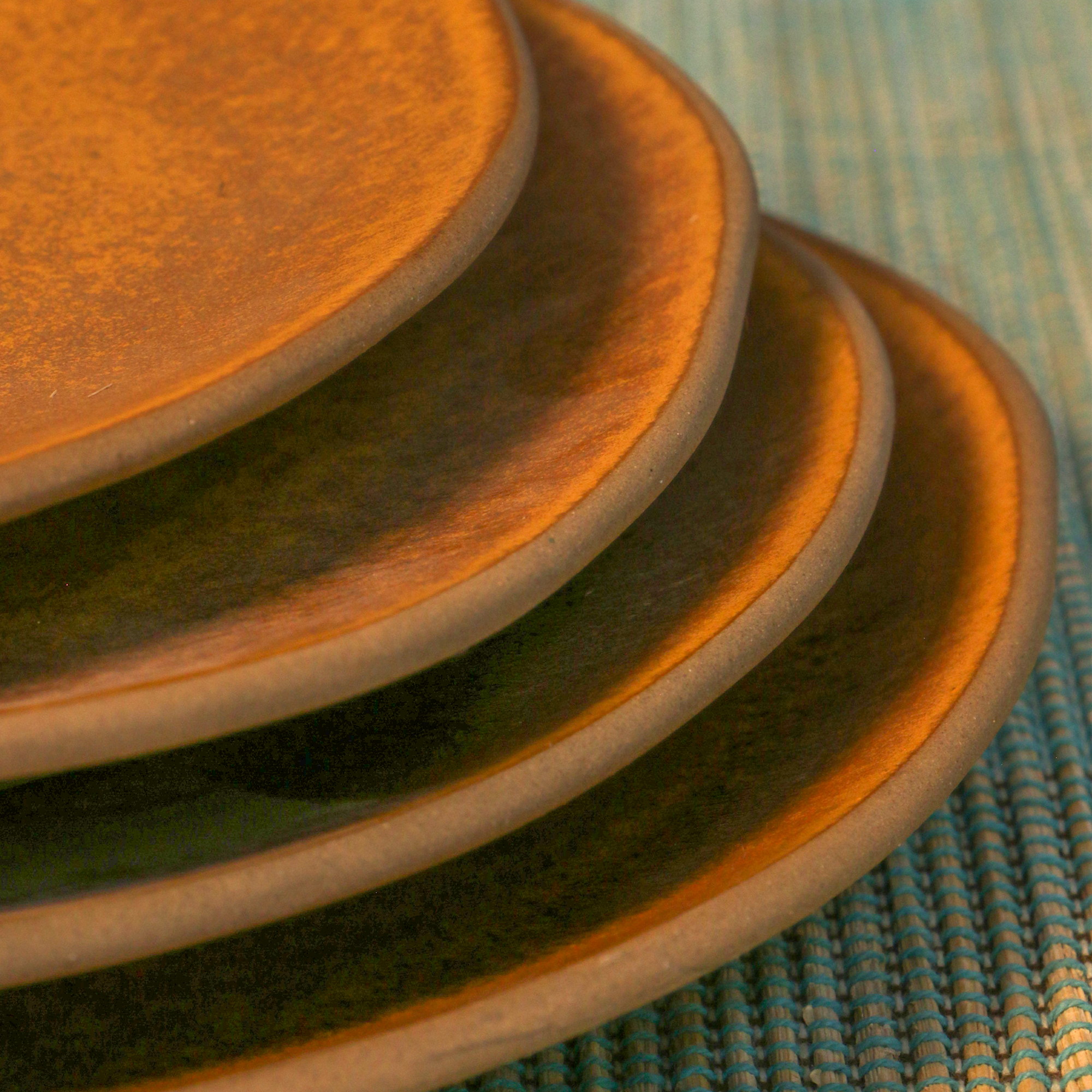 Ambi Stoneware Dinner Plates 8 inch I Lead Free I Microwave Safe I Handmade Set of 2