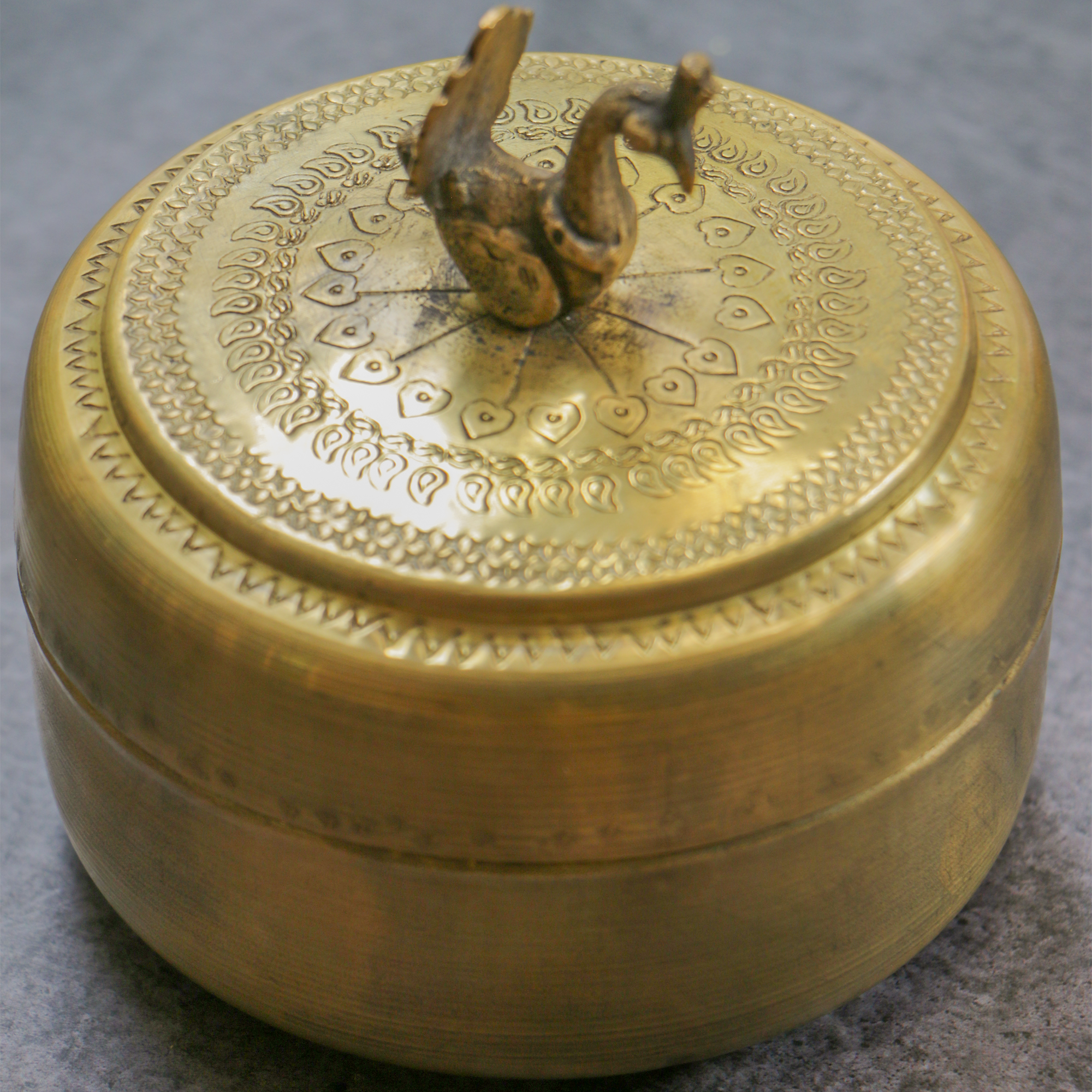 Ambi Vintage Brass Bird Jewellery Box - Medium