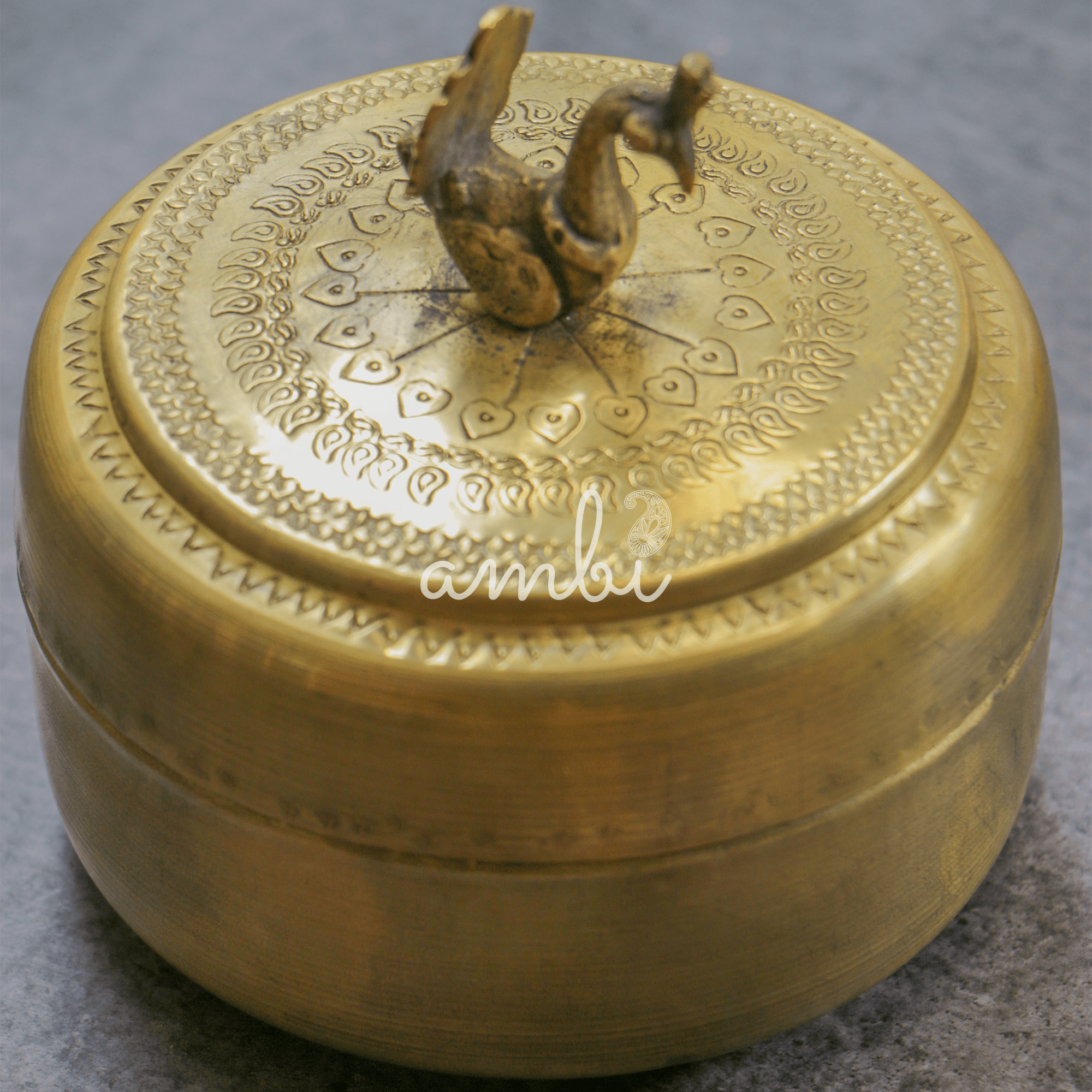 Ambi Vintage Brass Bird Jewellery Box - Medium