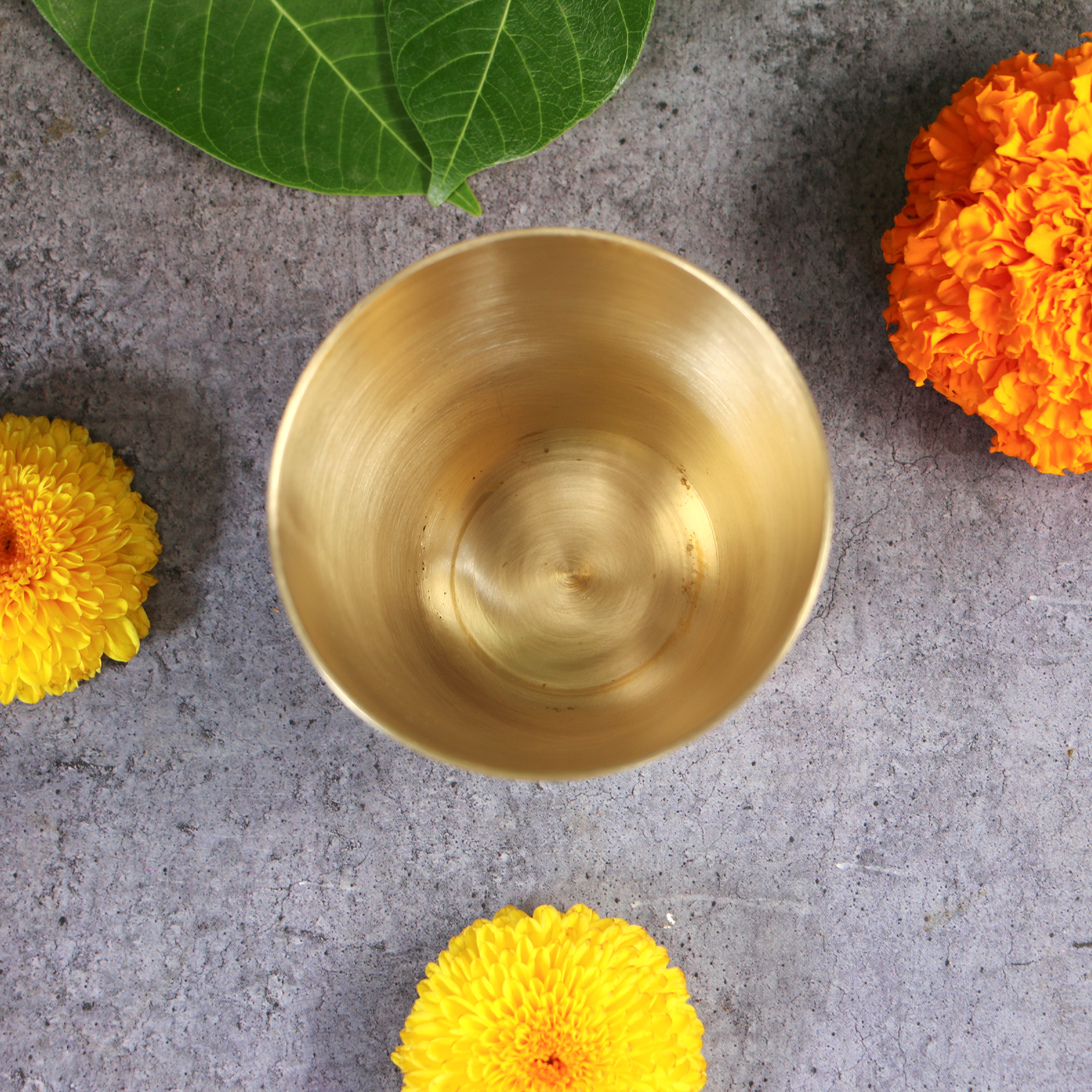 AMBI Anand Panila Stylish 100% Lead Free Heavy Pure Kansa Water Glass - 3 inches -  250ml