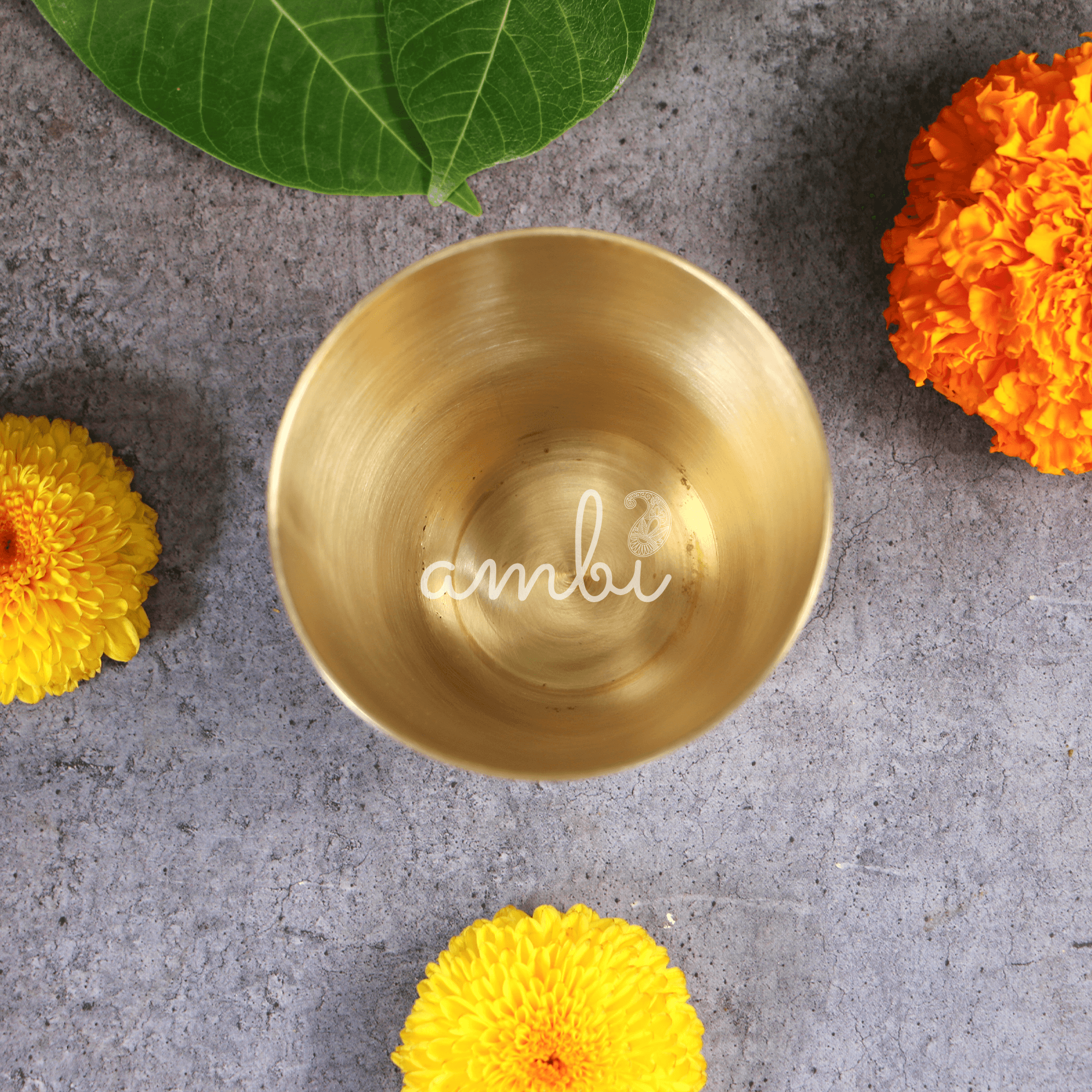 AMBI Anand Panila Stylish 100% Lead Free Heavy Pure Kansa Water Glass - 3 inches - 250ml