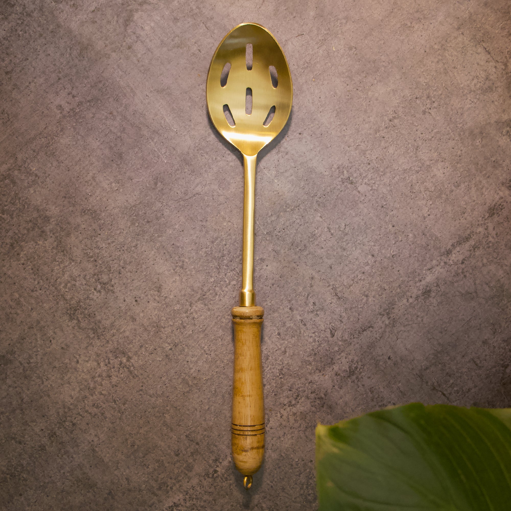 Heavy Brass Cooking Ladles / Karchi - Set of Five - Matt Finish