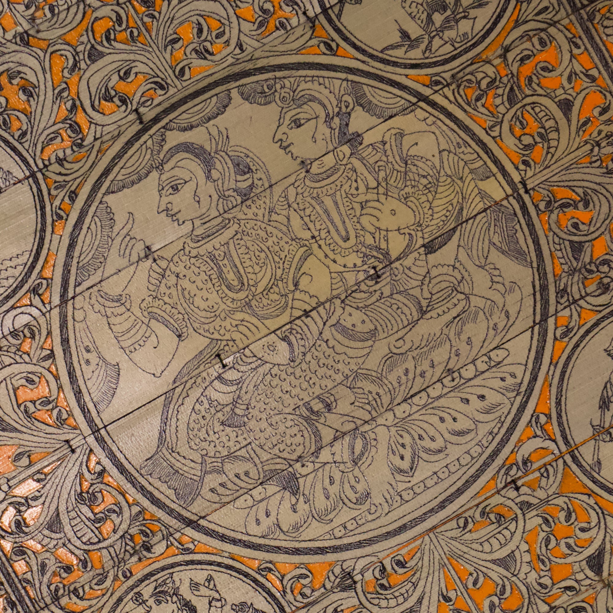 2026 Matte Pattachitra Radhakrishna Dashabatara Palm Leaf Engraving Painting