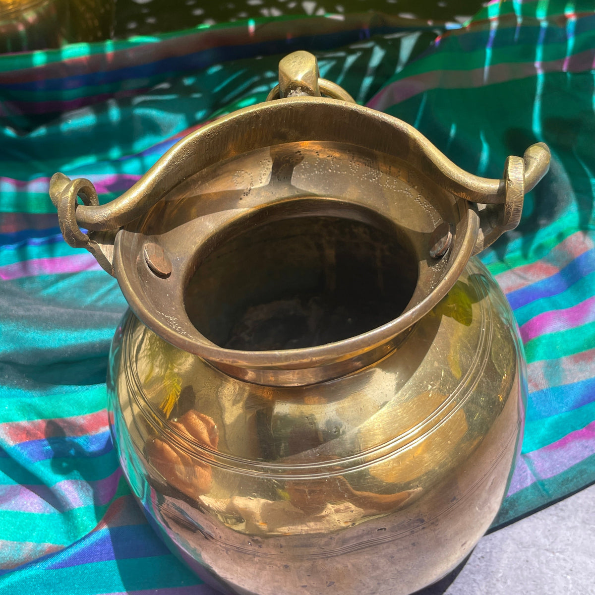 Ambi Handcrafted Elegant Vintage Brass Lota / Water Pot with Handle