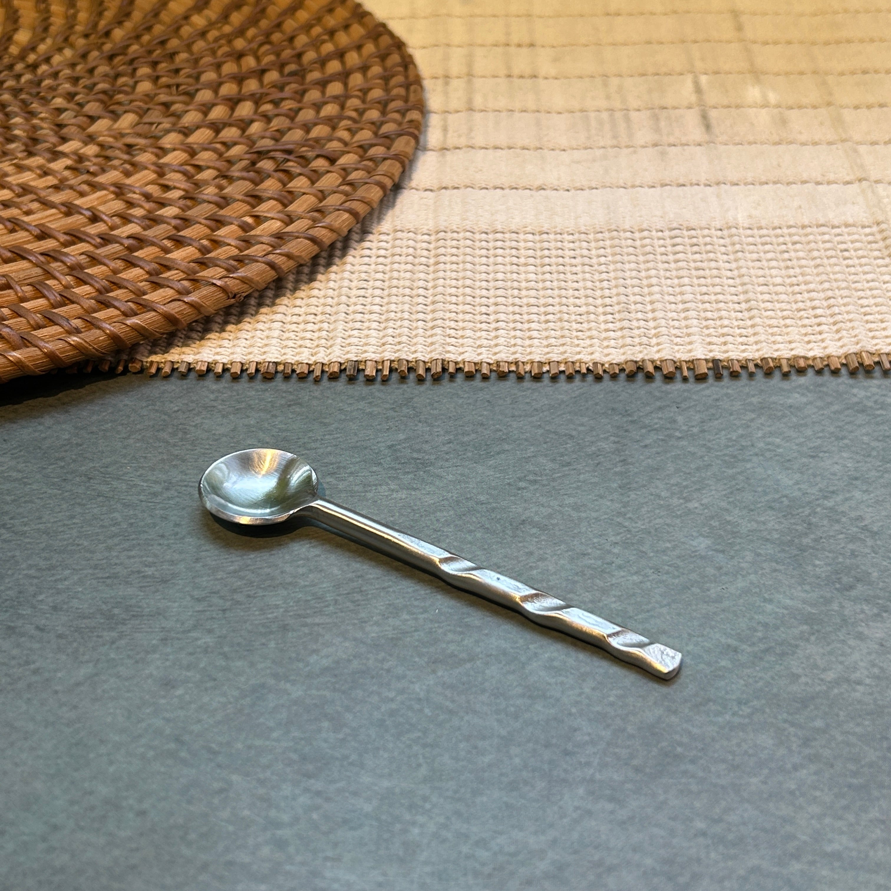 Ambi Pure Brass Twisted-Handle design Tea and Coffee Spoon | Multipurpose Spoon |