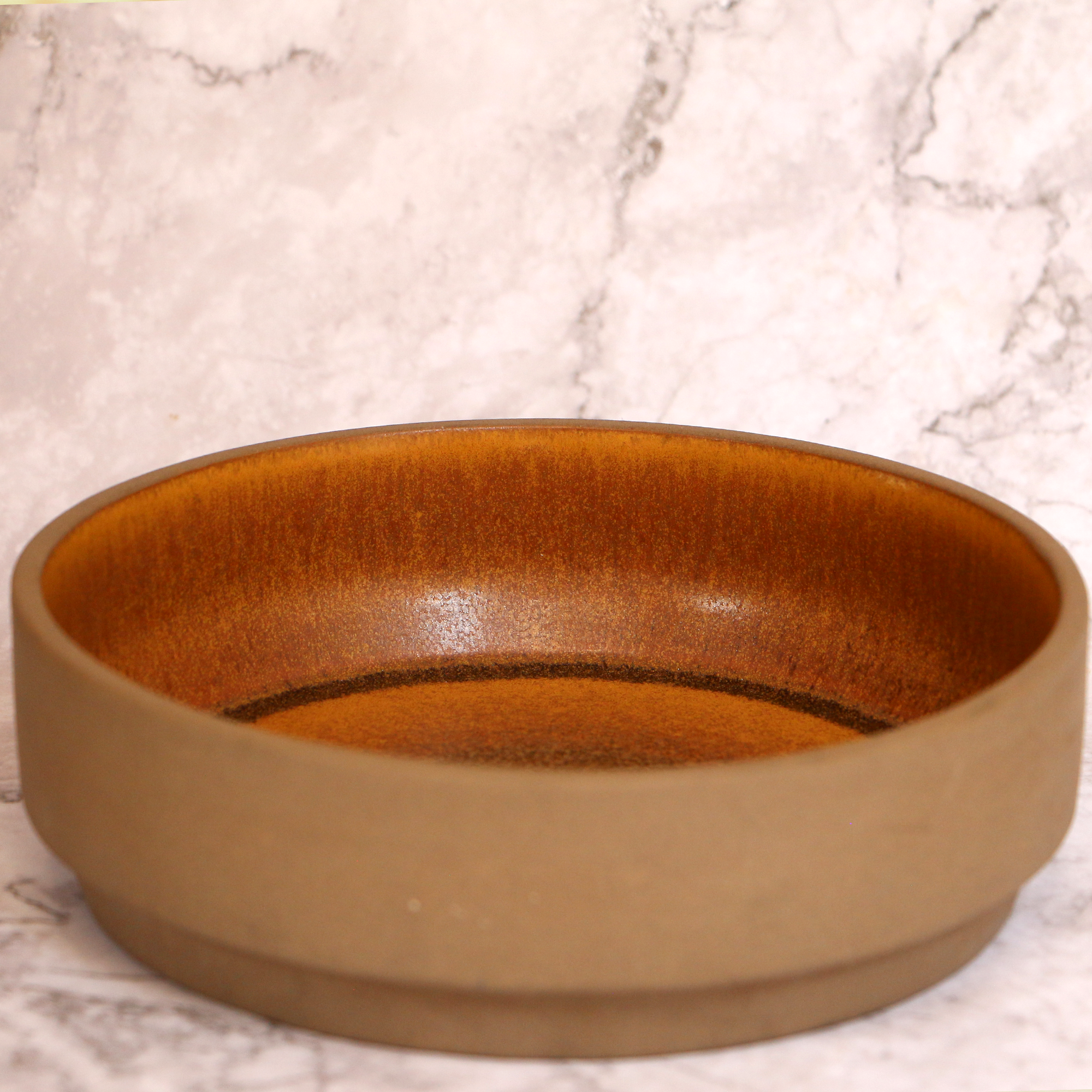 AMBI Stoneware Earthy Brown Salad Bowl 8 inch I Microwave safe I Ideal for Gifting | Salad Bowl | Kichidi Bowl | Serving Bowl