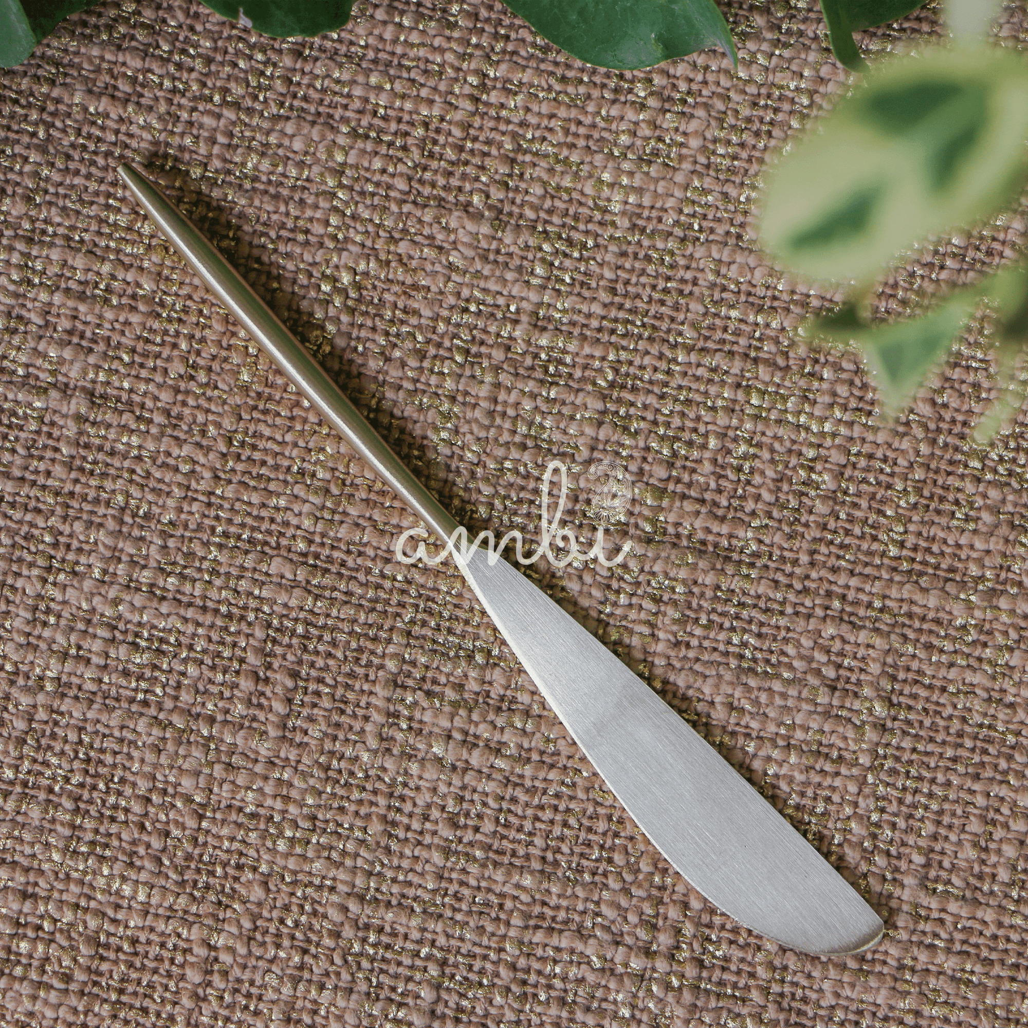 Elegant Handcrafted Heavy Pure Brass Cutlery Set of 5