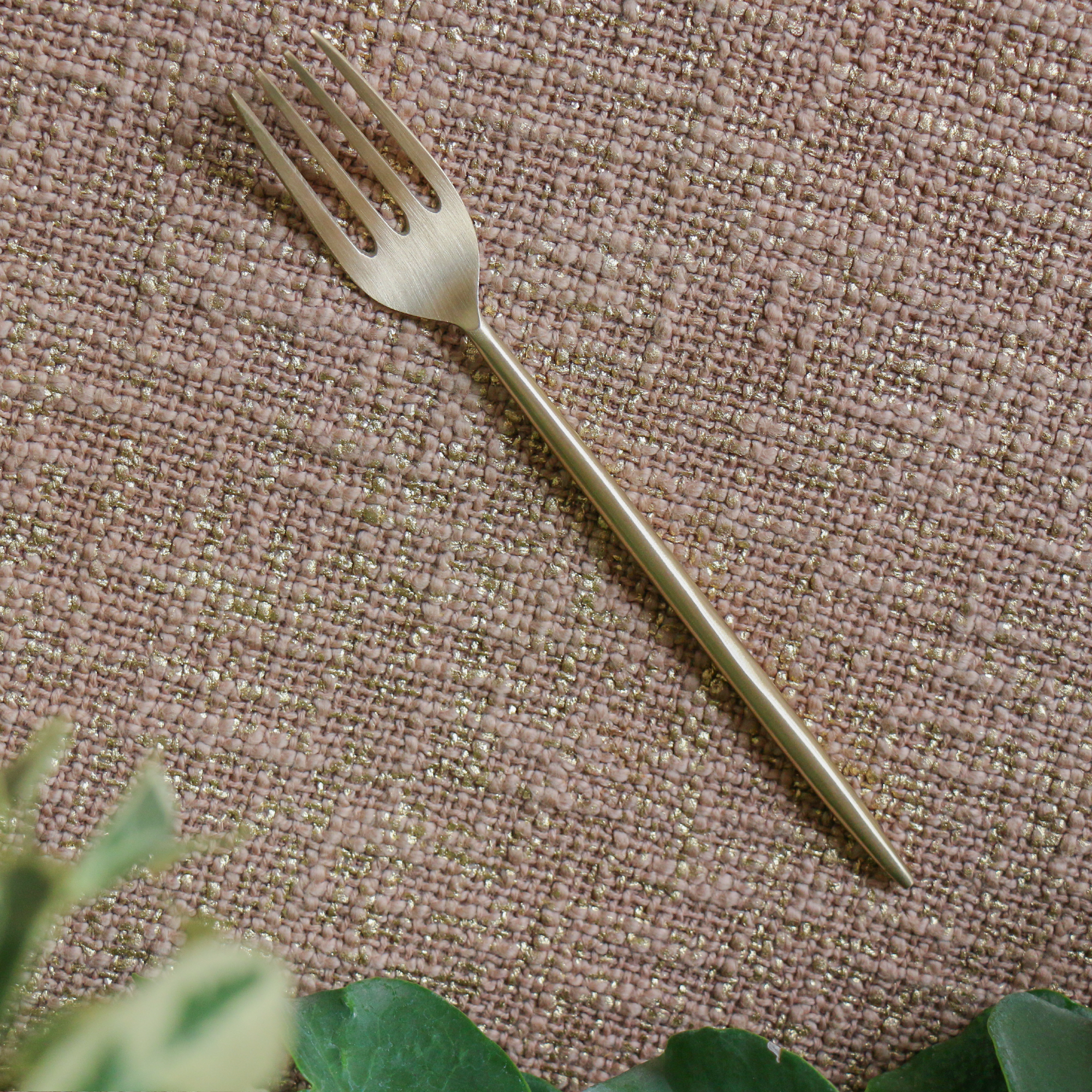 Elegant Handcrafted Heavy Pure Brass Cutlery Set of 5