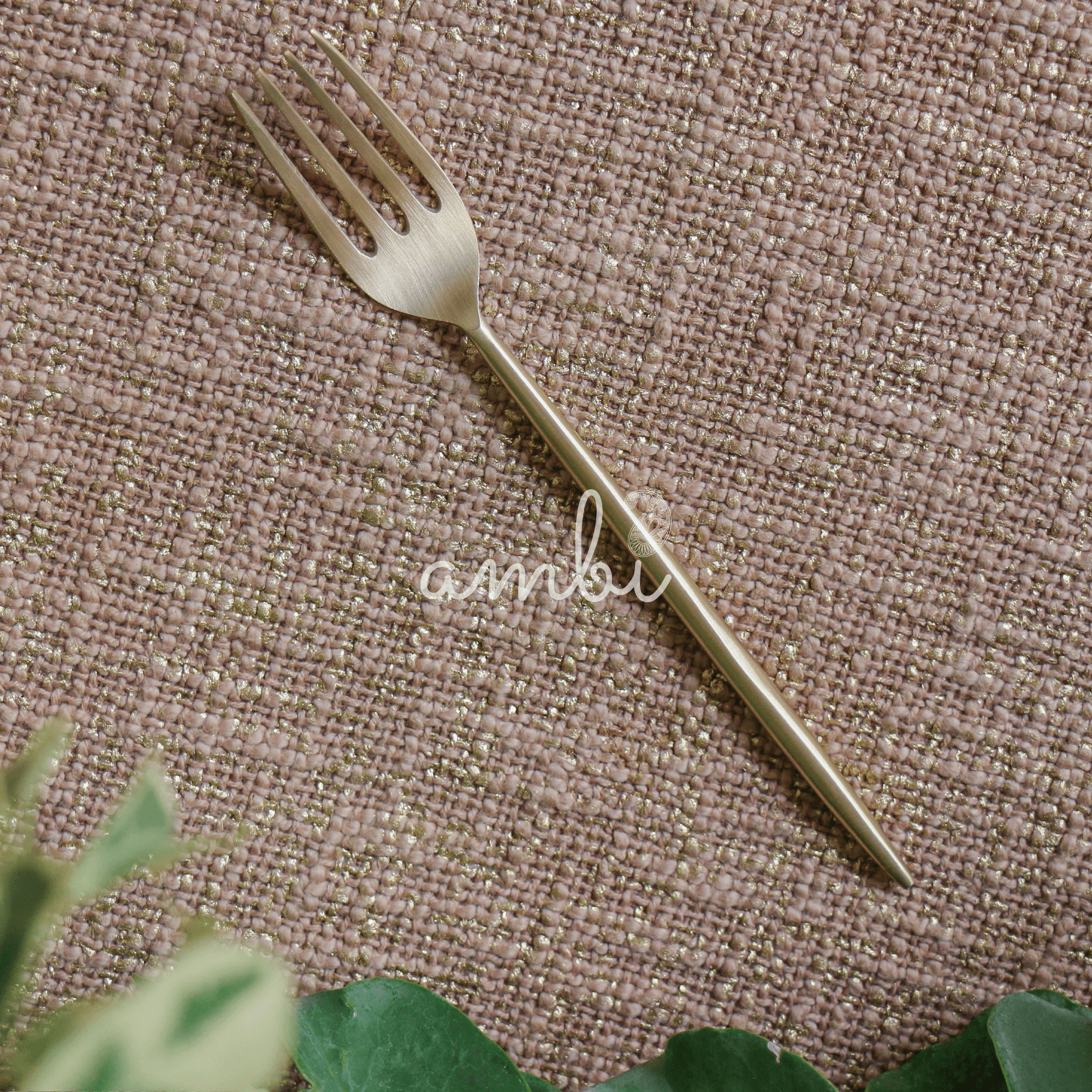 Elegant Handcrafted Heavy Pure Brass Cutlery Set of 5