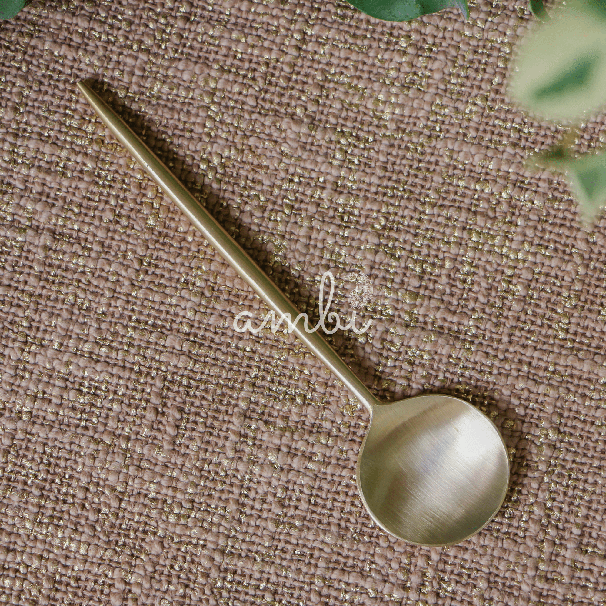 Elegant Handcrafted Heavy Pure Brass Cutlery Set of 5