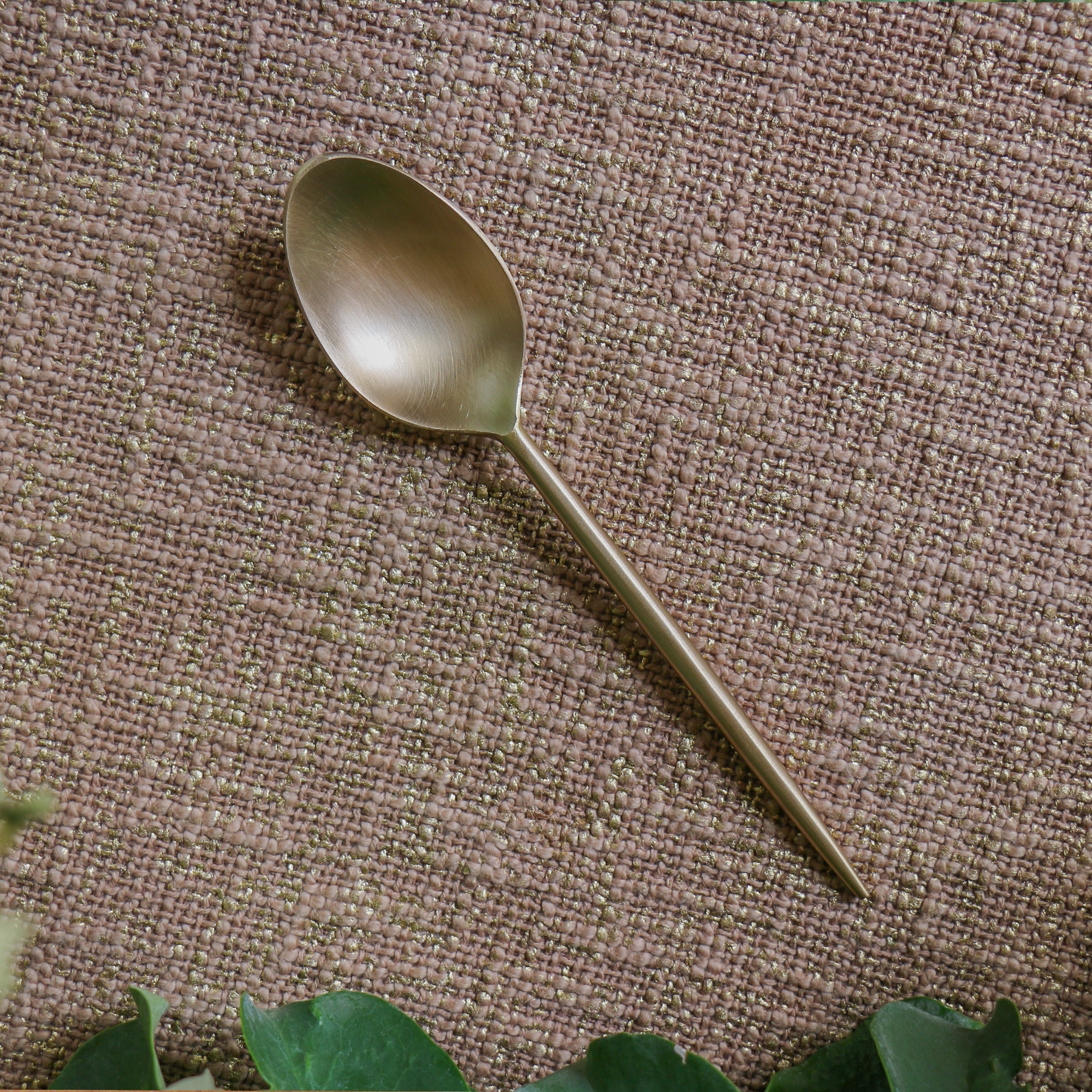 Elegant Handcrafted Heavy Pure Brass Cutlery Set of 5