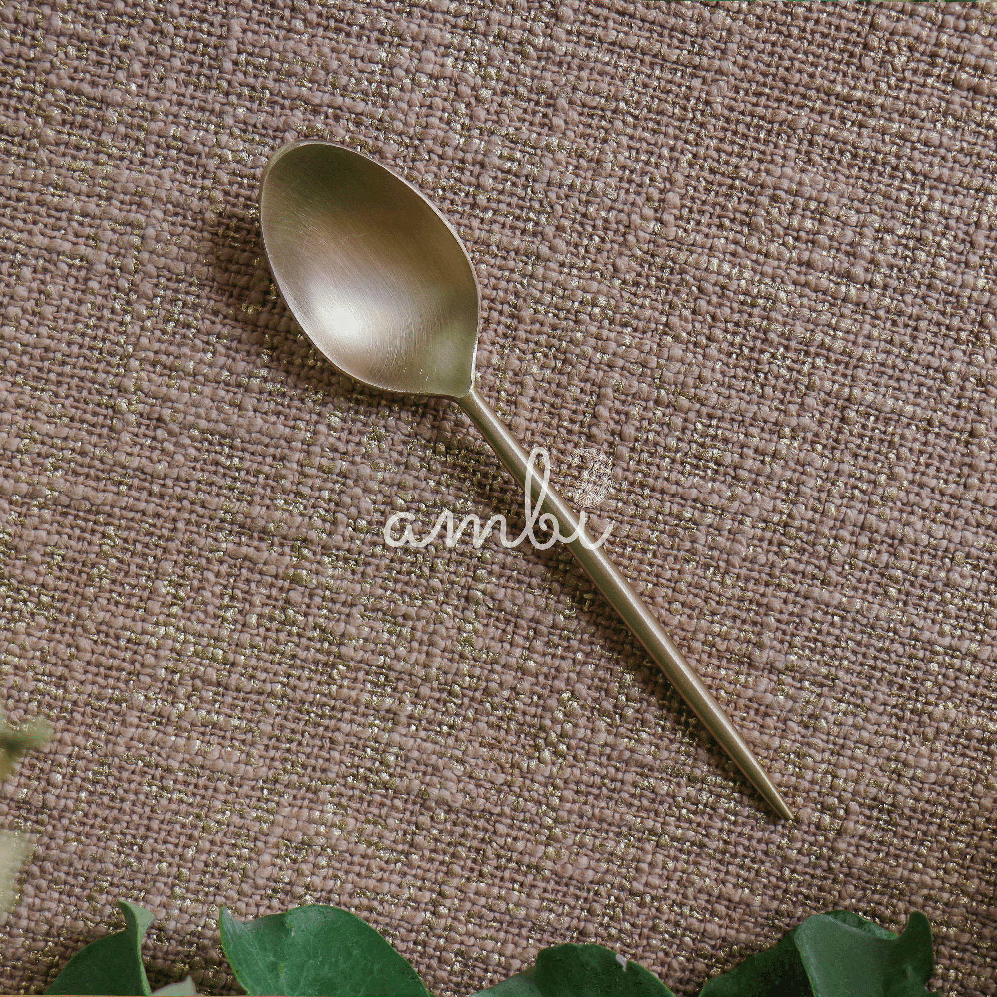 Elegant Handcrafted Heavy Pure Brass Cutlery Set of 5