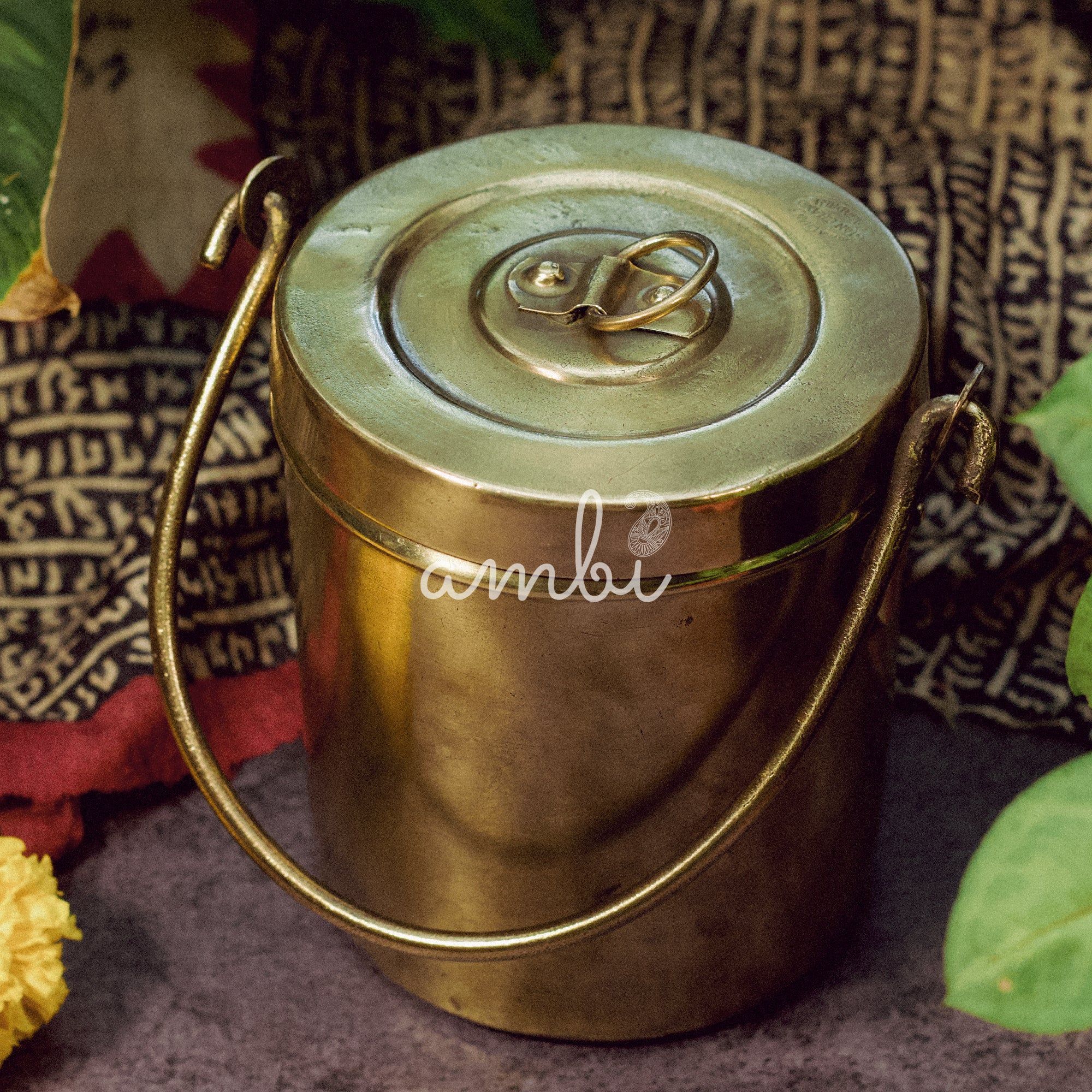 Vintage Brassware Storage Box (Bharni) - 6 inches height - 2 Litres