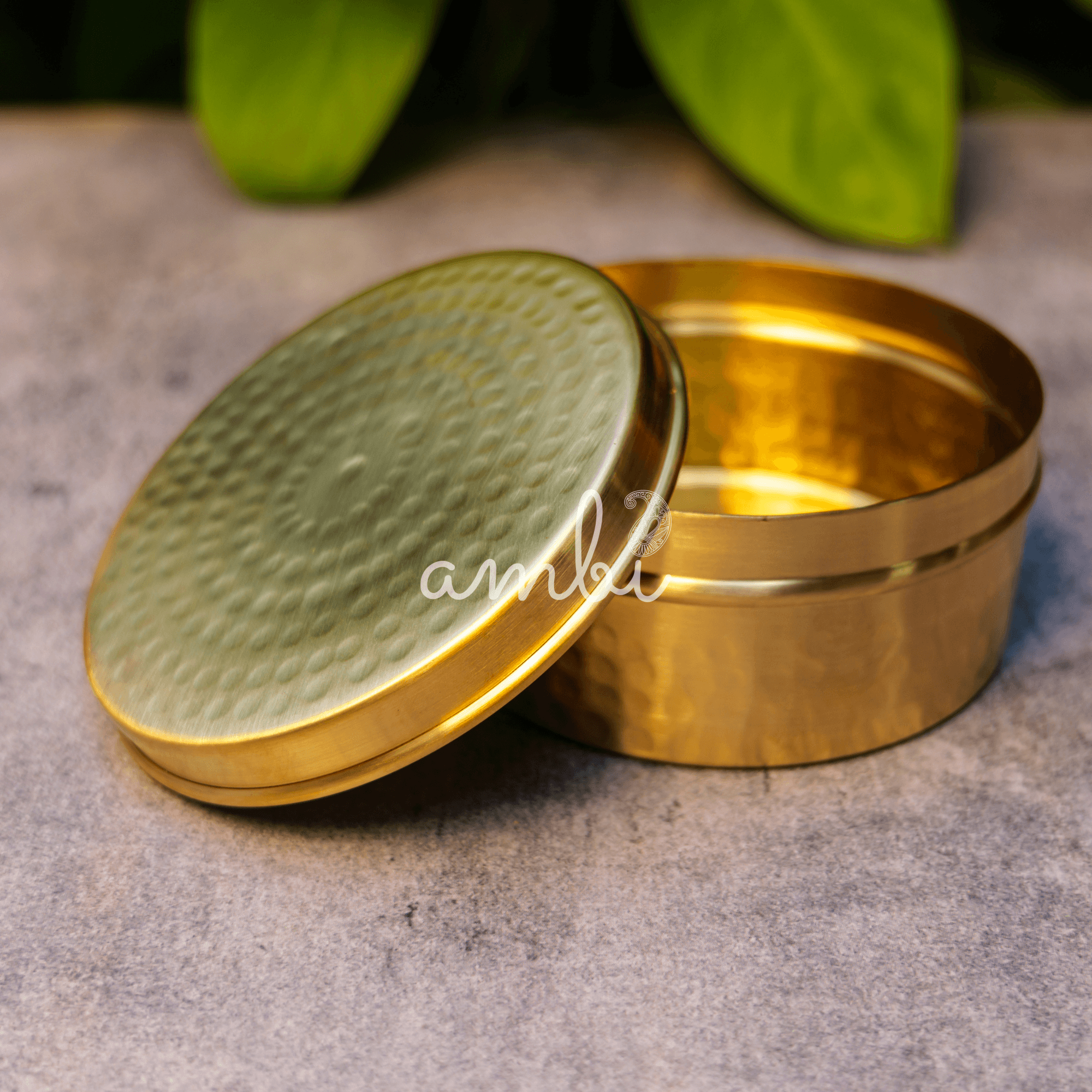 100% Brass Hammered Storage Boxes / Laddu Boxes - 4 inches diameter