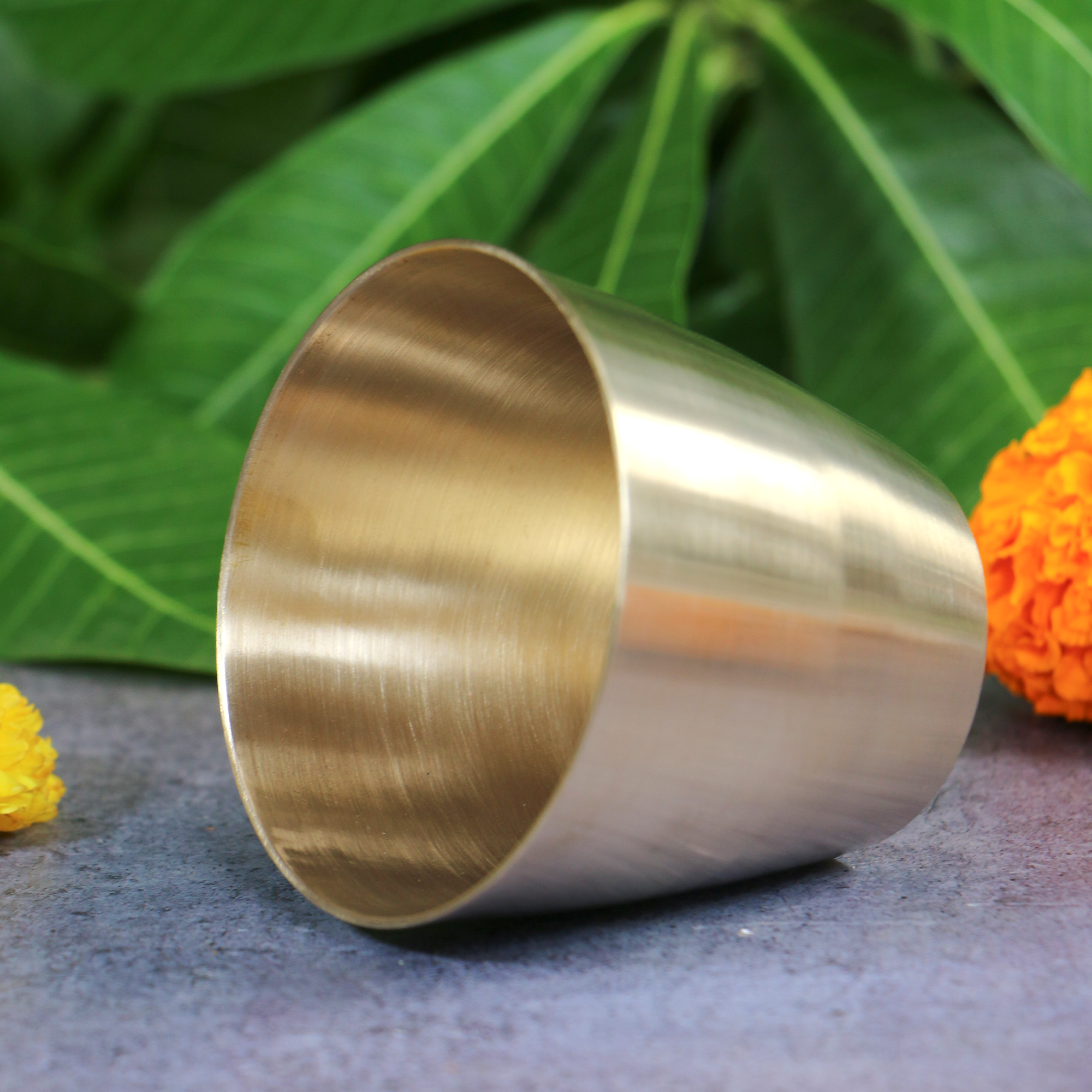 Ambi 100% Pure Lead Free Kansa Small Glass - 3 Inches ; 250 ML