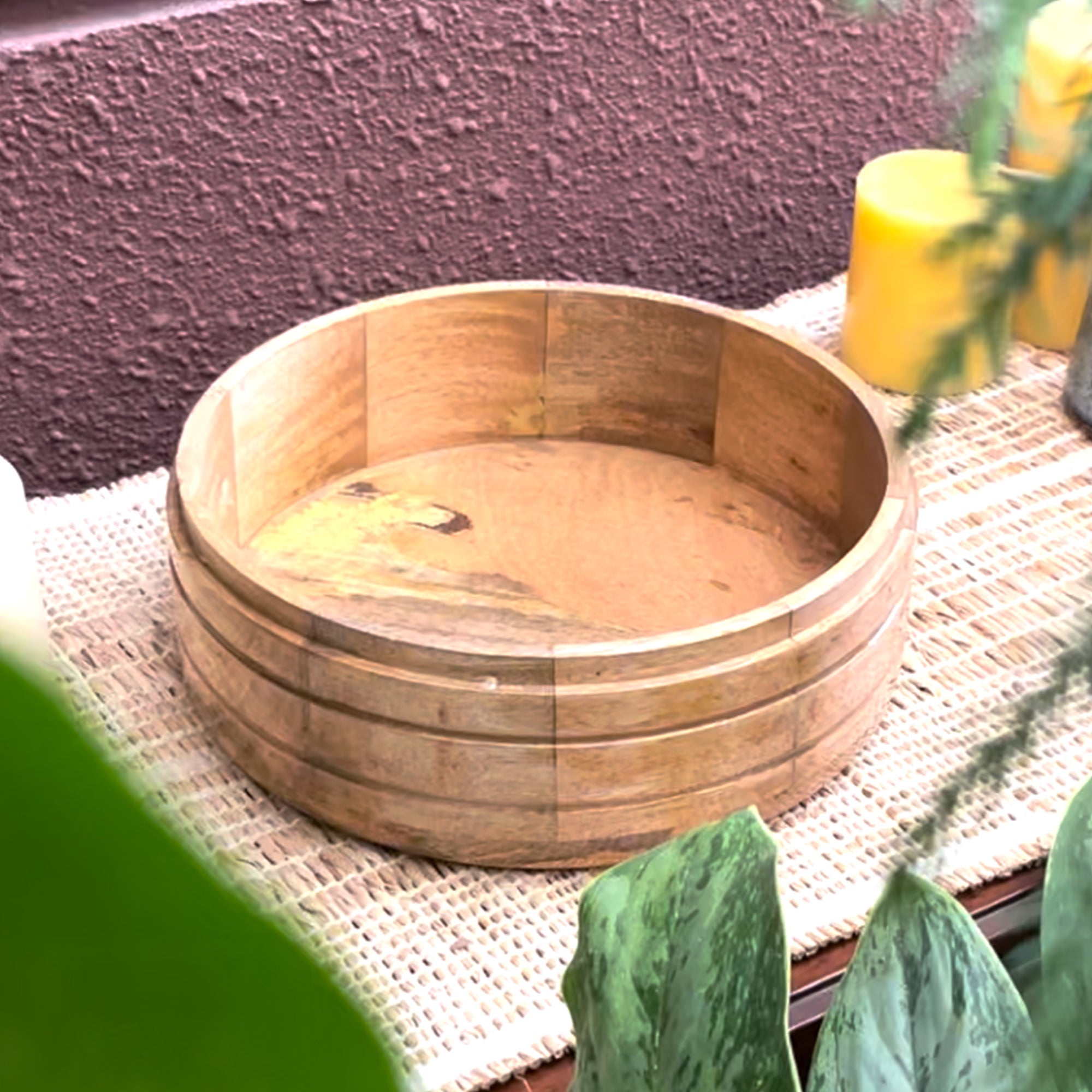 Intricately Etched Aesthetic Roti Box with Wooden Base and Tongs - 9 Inches