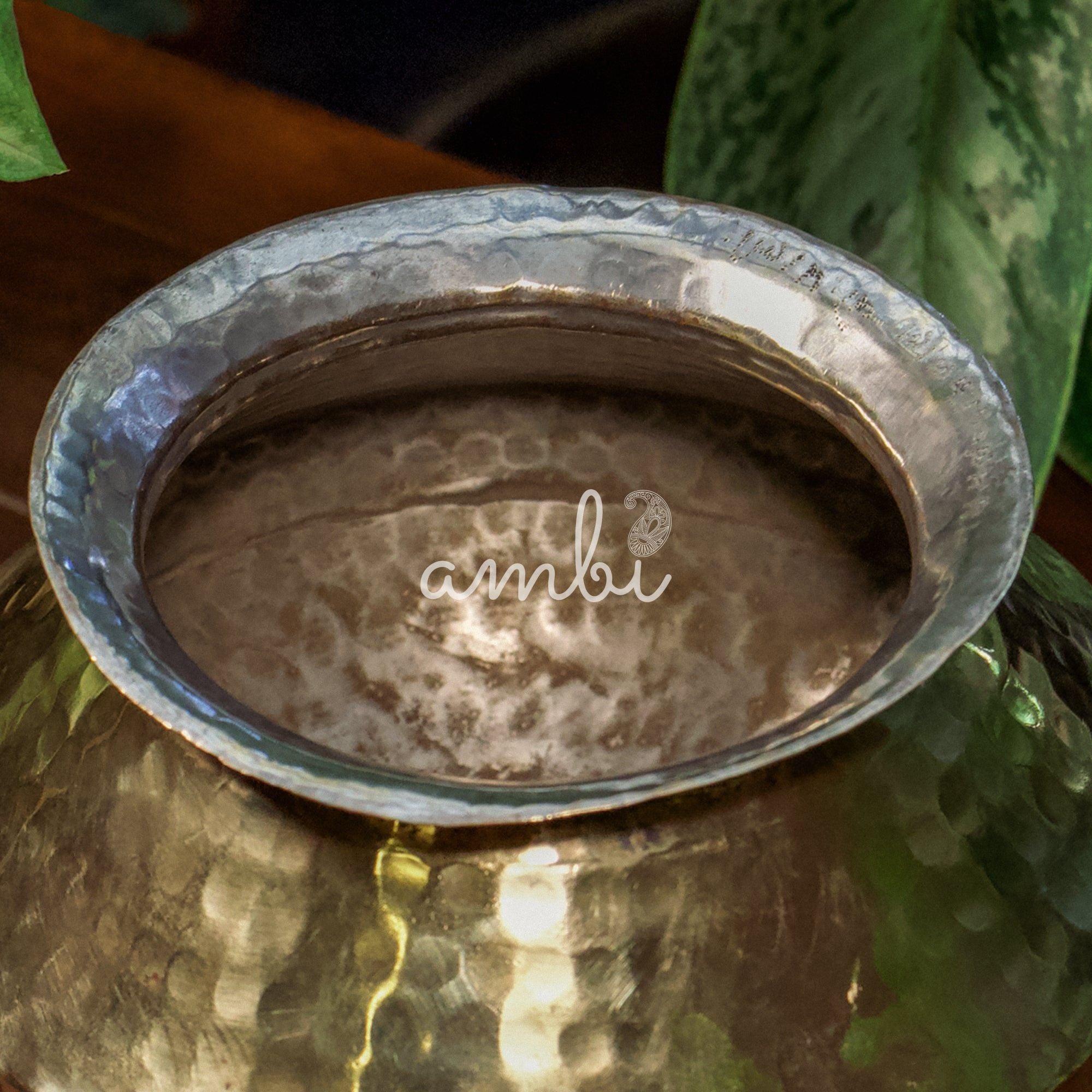 Vintage Brass Water Pot (Mataka) on Legs (Large)