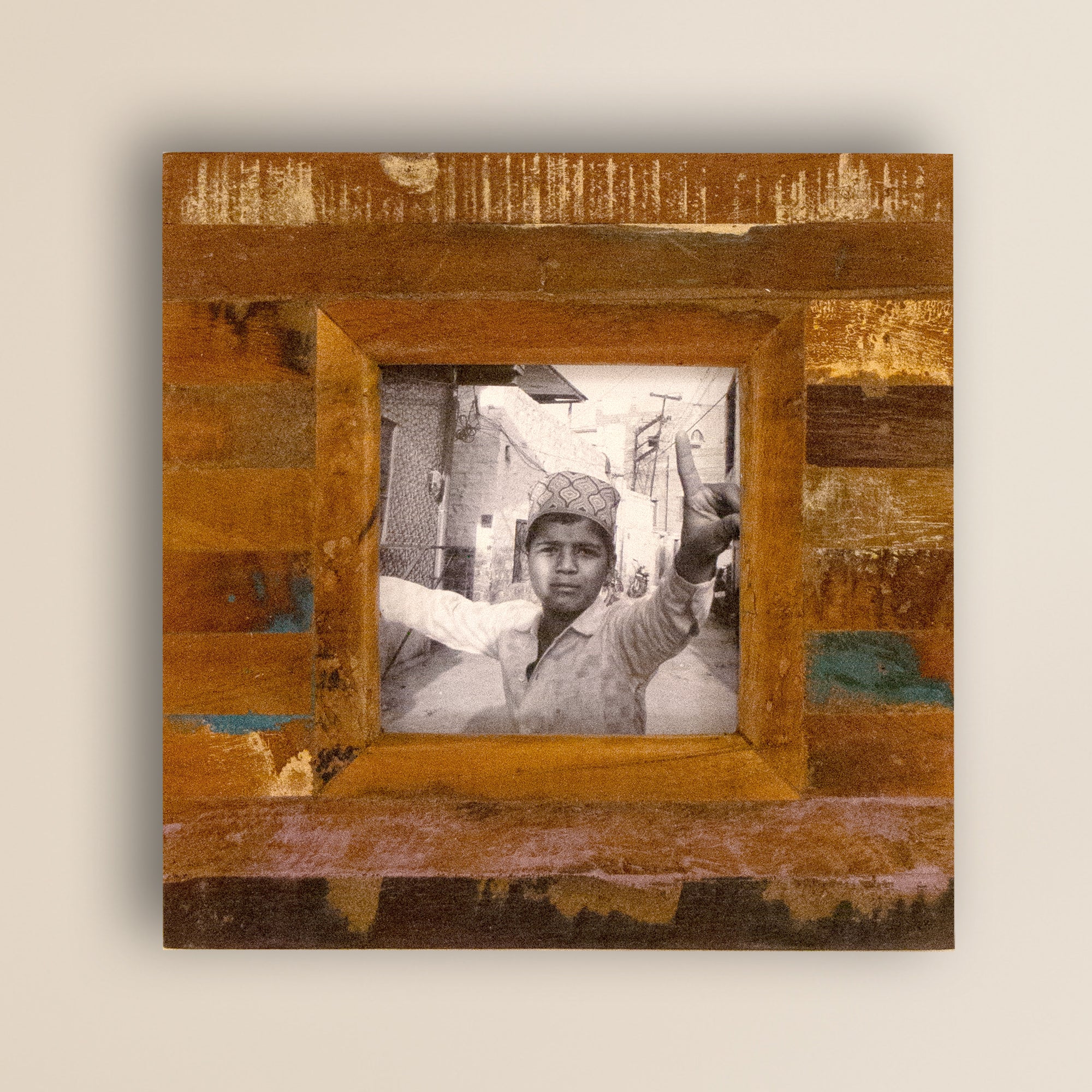 2025 Collection - Vintage Wooden Photo Frame  - Square - 8 X 8 Inches