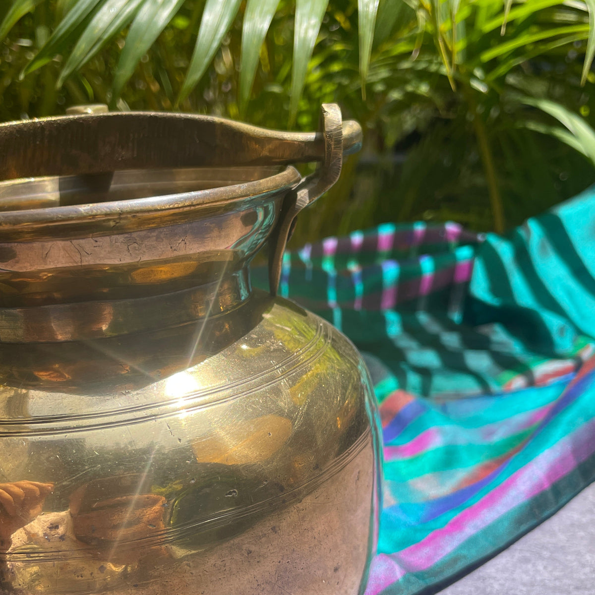 Ambi Handcrafted Elegant Vintage Brass Lota / Water Pot with Handle