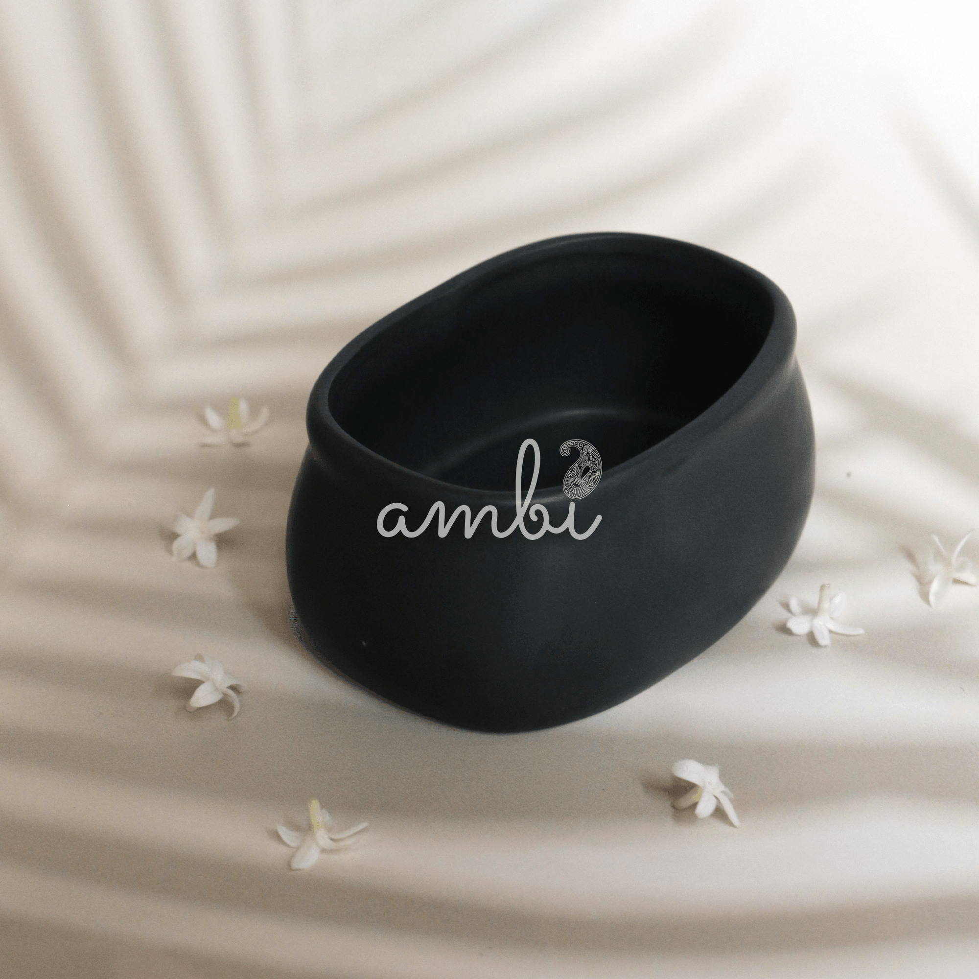 Ambi Stoneware Black Matte-finish Nut Bowl Small Set of Two
