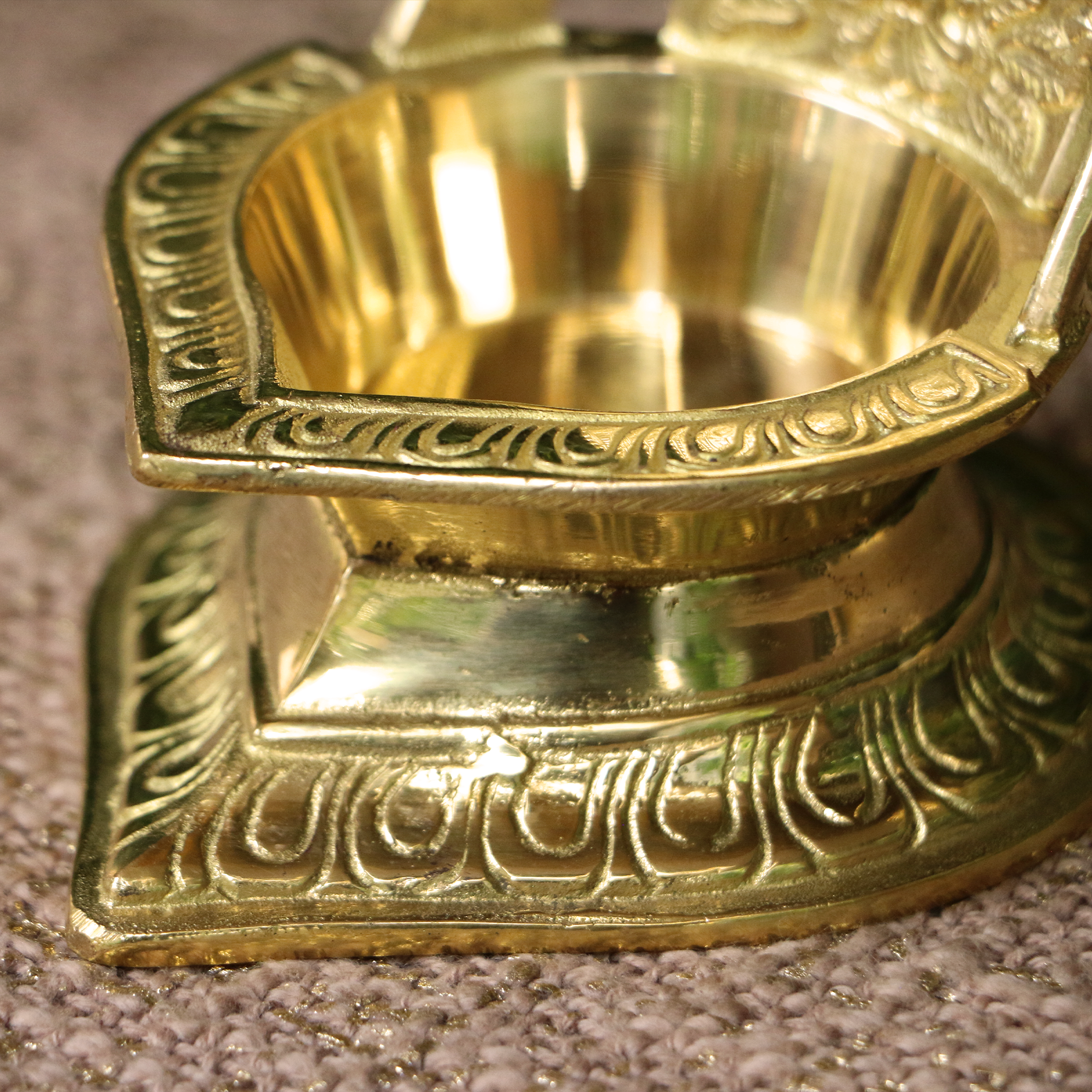 100% Pure Brass Kamakshi Deepam — Big Size | Sacred Oil Lamp | Ambi
