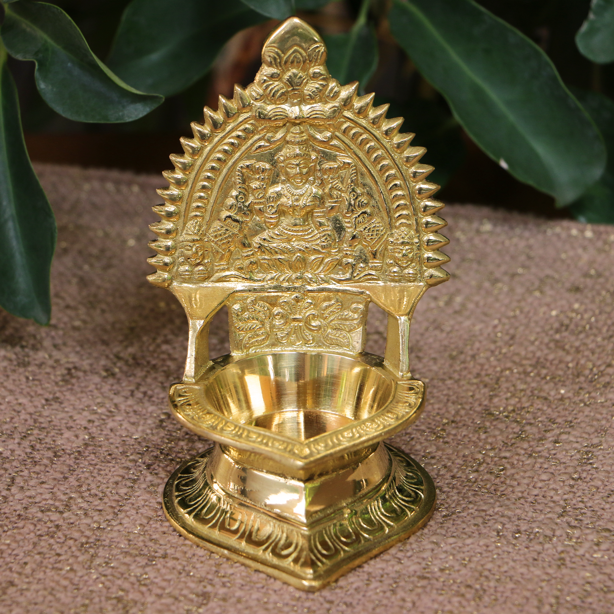 100% Pure Brass Kamakshi Deepam — Big Size | Sacred Oil Lamp | Ambi