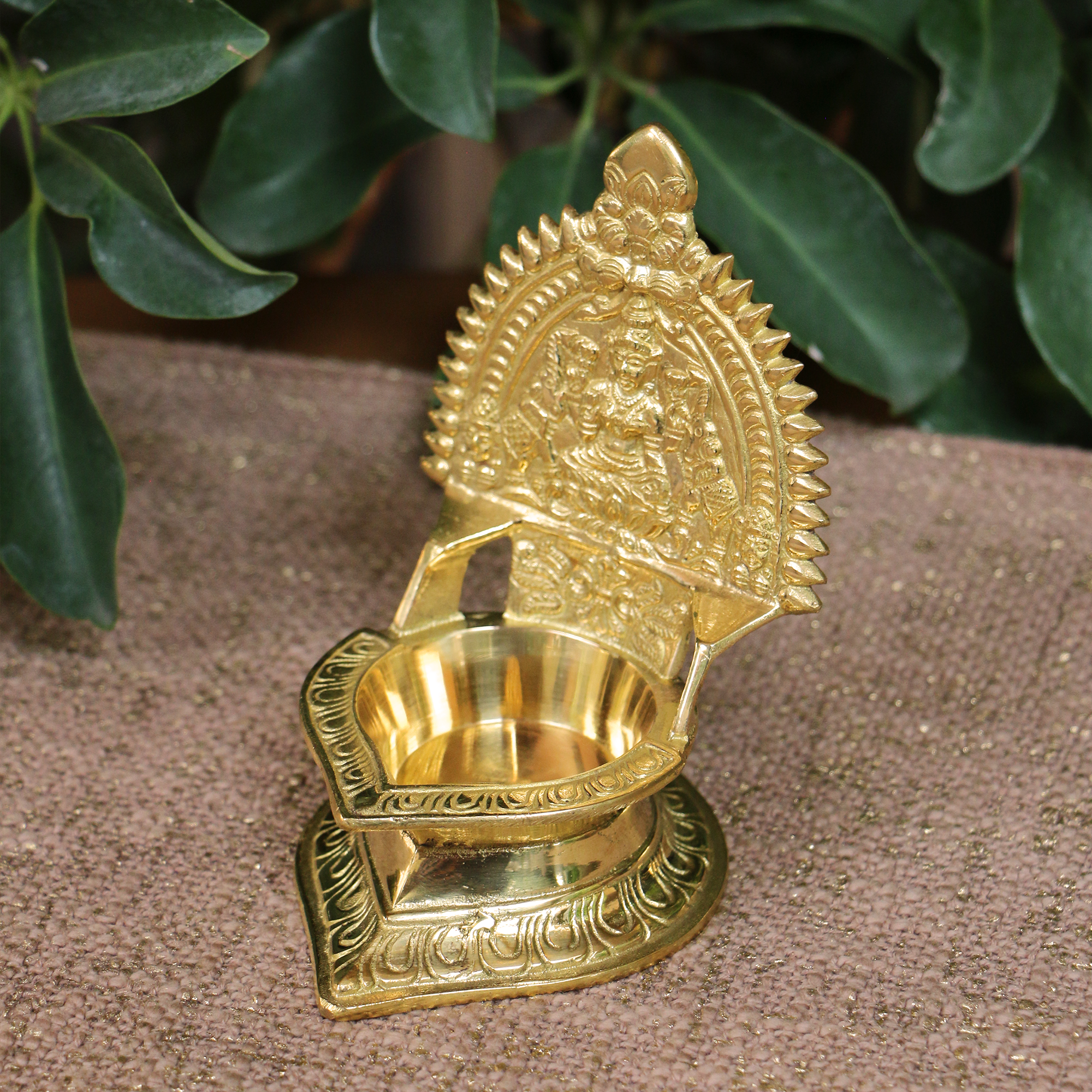 100% Pure Brass Kamakshi Deepam — Big Size | Sacred Oil Lamp | Ambi