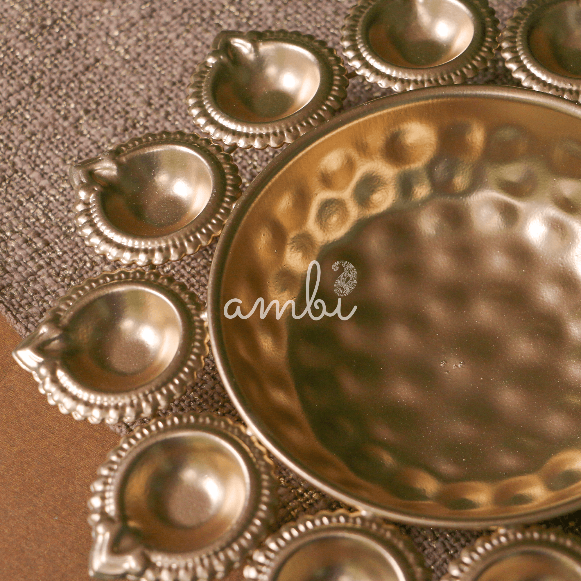 Ambi Metal Urli and Diyas for Blissful Home Decor Collection - 9.5 inch
