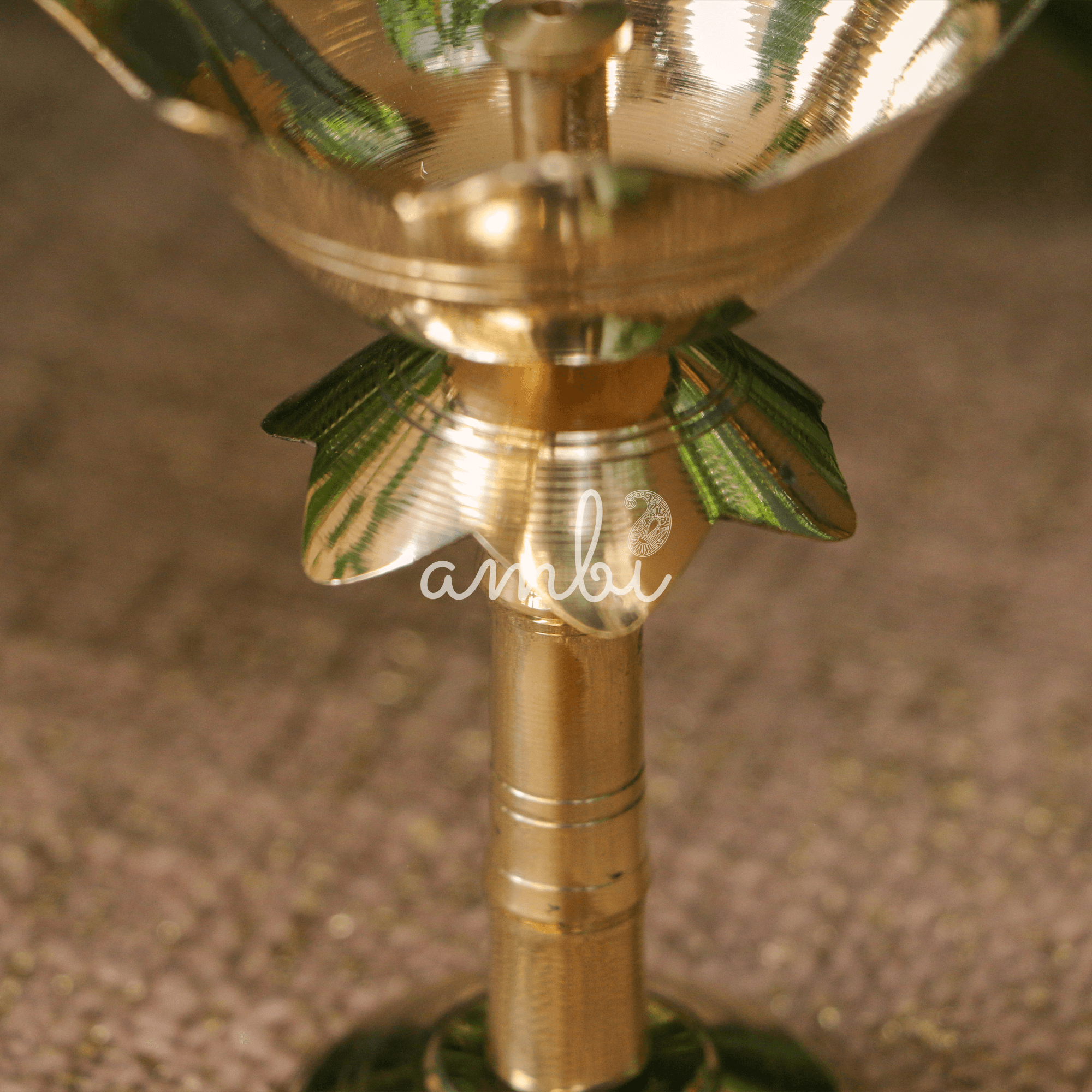 100% Pure Brass Pooja Deepam / Deepak - Kamal Lotus Nanda Small