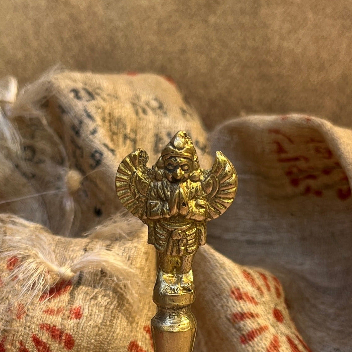 Ambi Pure Brass Garuda Symbol Hand Bell for Pooja & Aarti - 5 Inch Height (137 Grams)