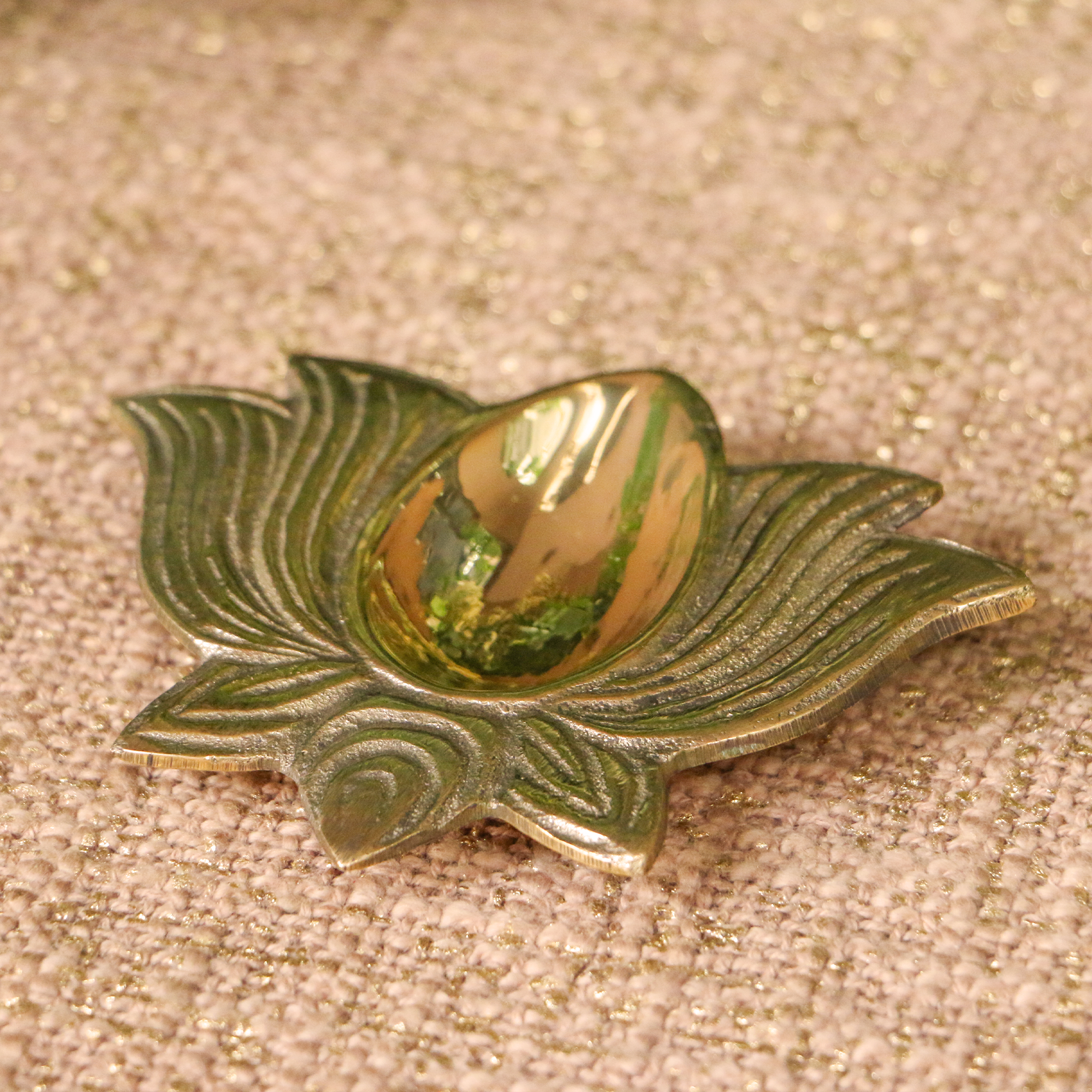 100% Pure Brass Pooja Lotus Deepam / Deepak / Diya - Set of 2